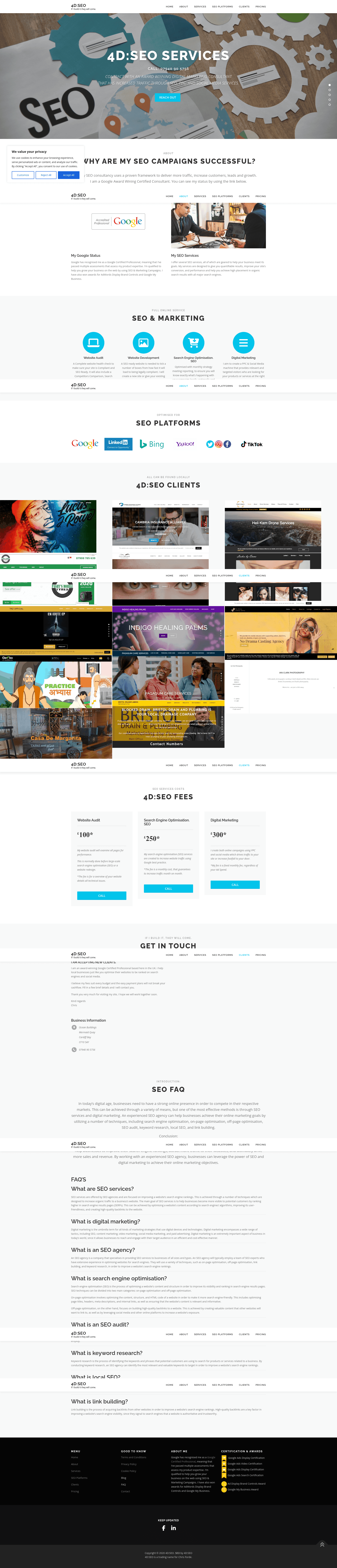 4D SEO website screenshot