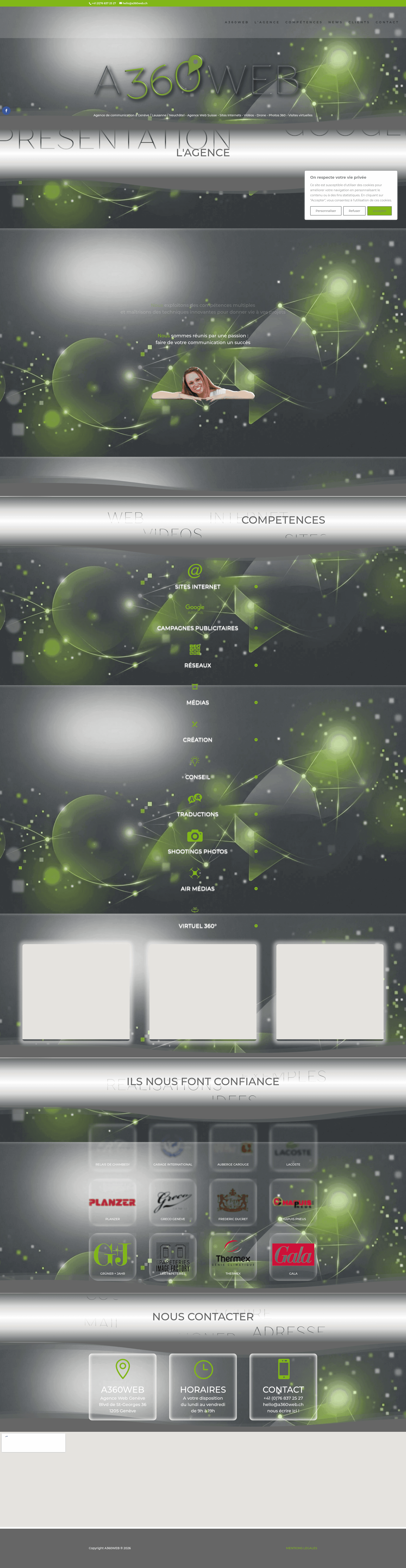 A360web website screenshot