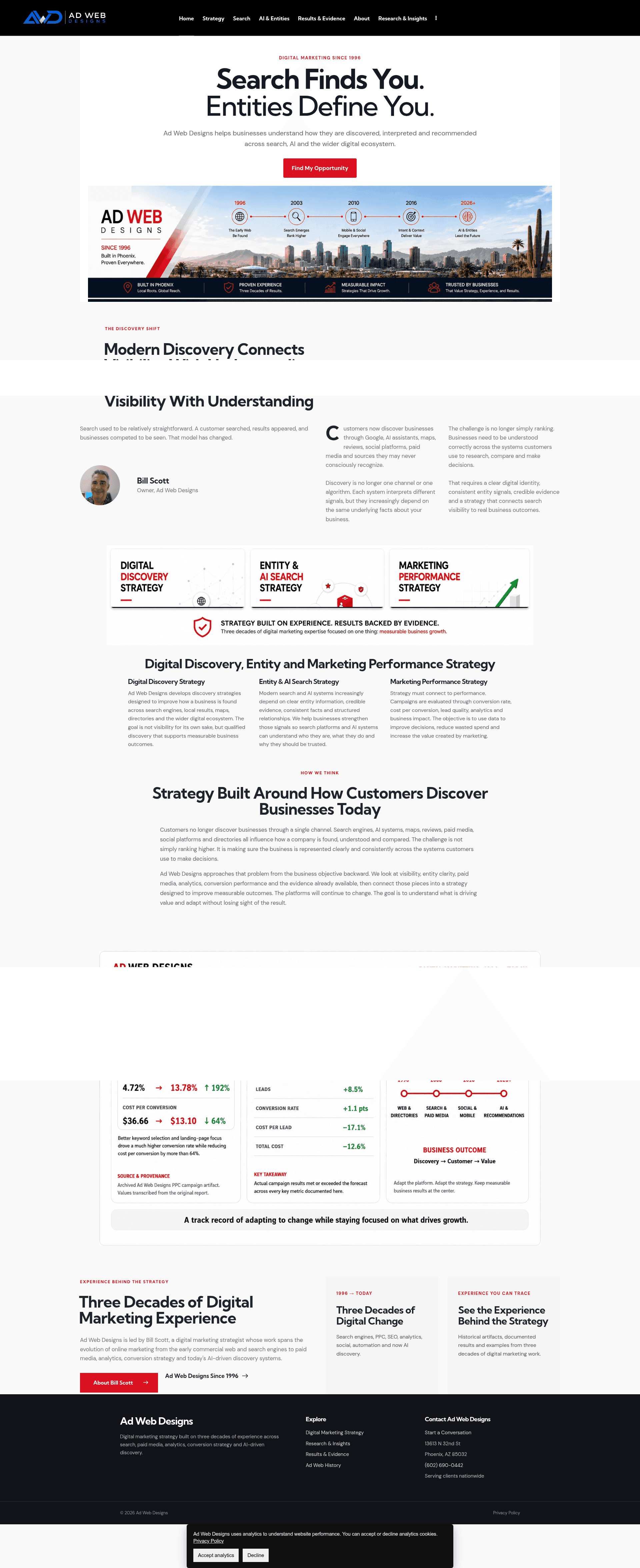 Ad Web Designs website screenshot