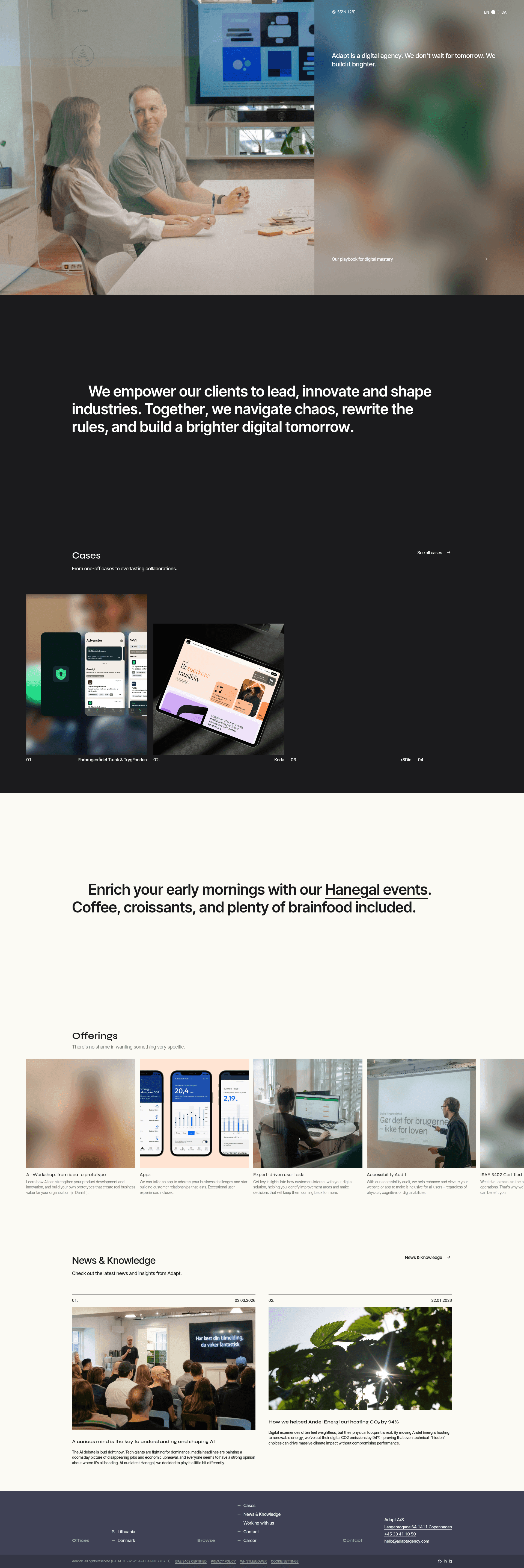 Adapt website screenshot