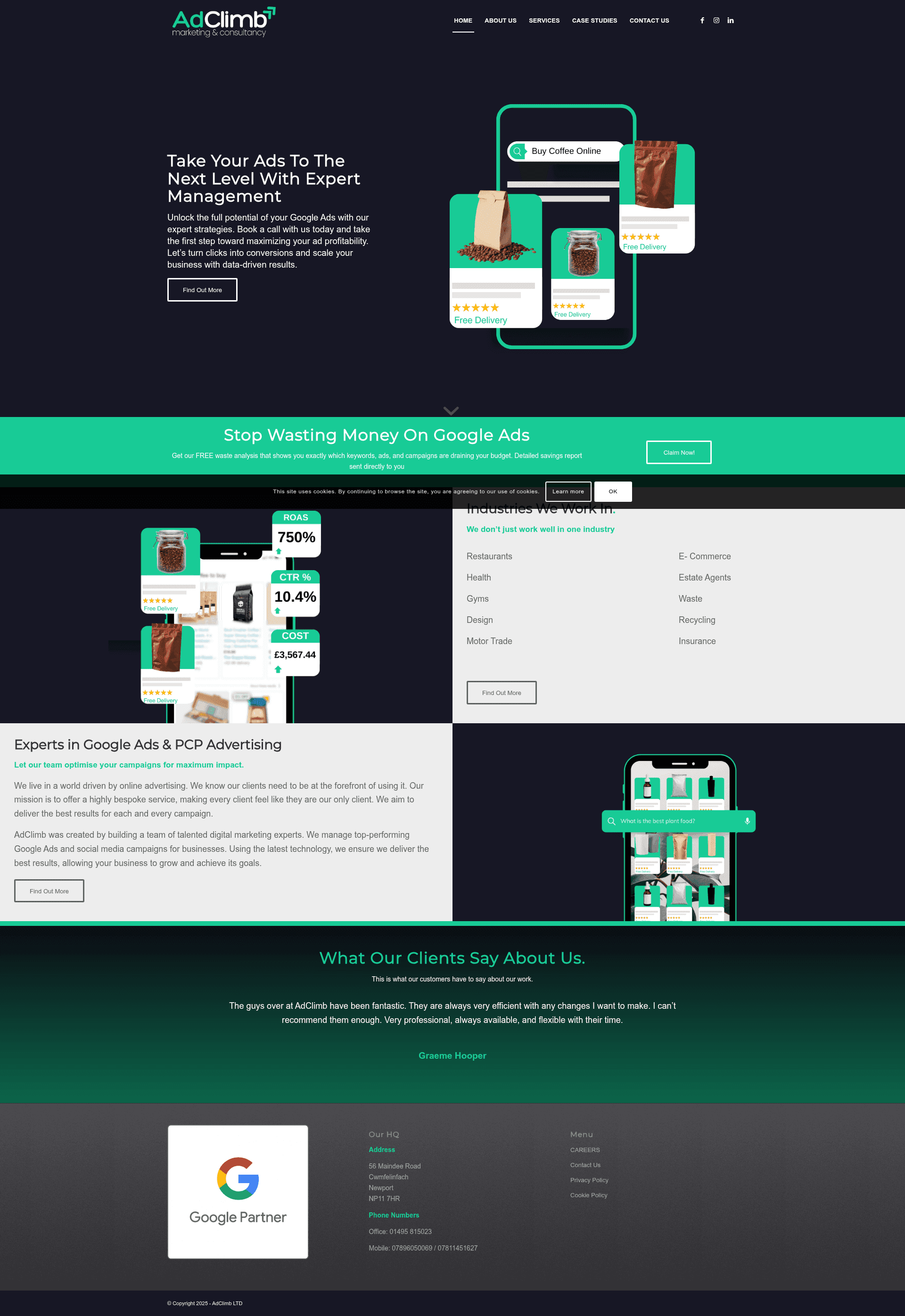 AdClimb website screenshot