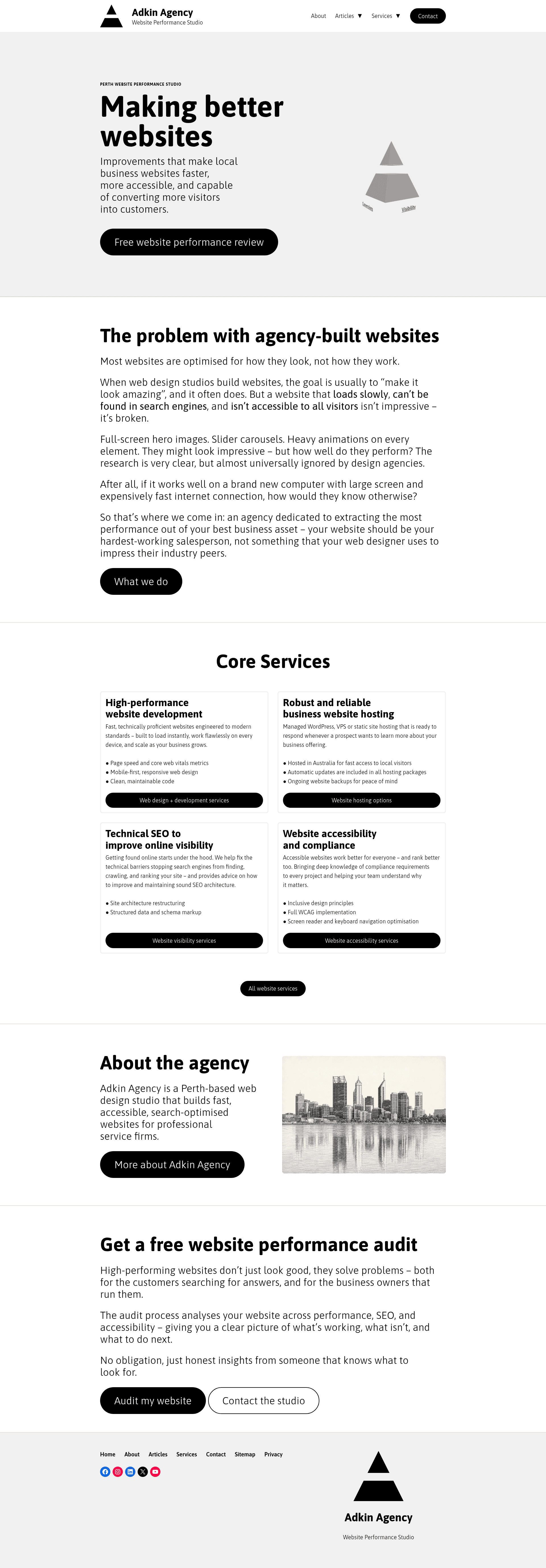 Adkin Agency website screenshot
