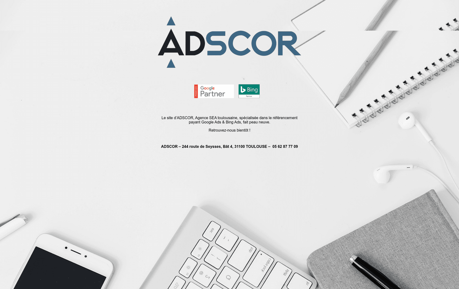 Adscor website screenshot