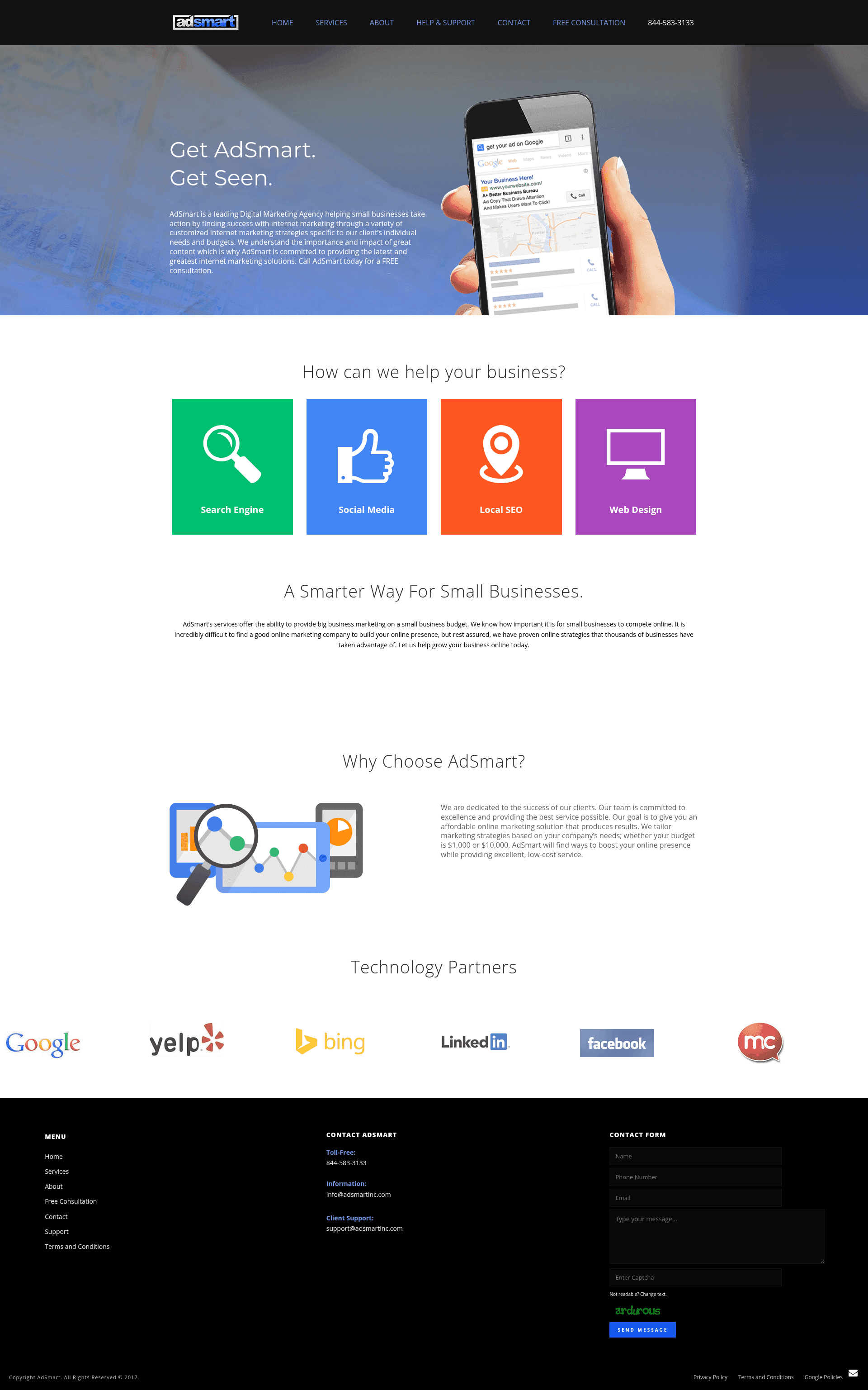 AdSmart website screenshot