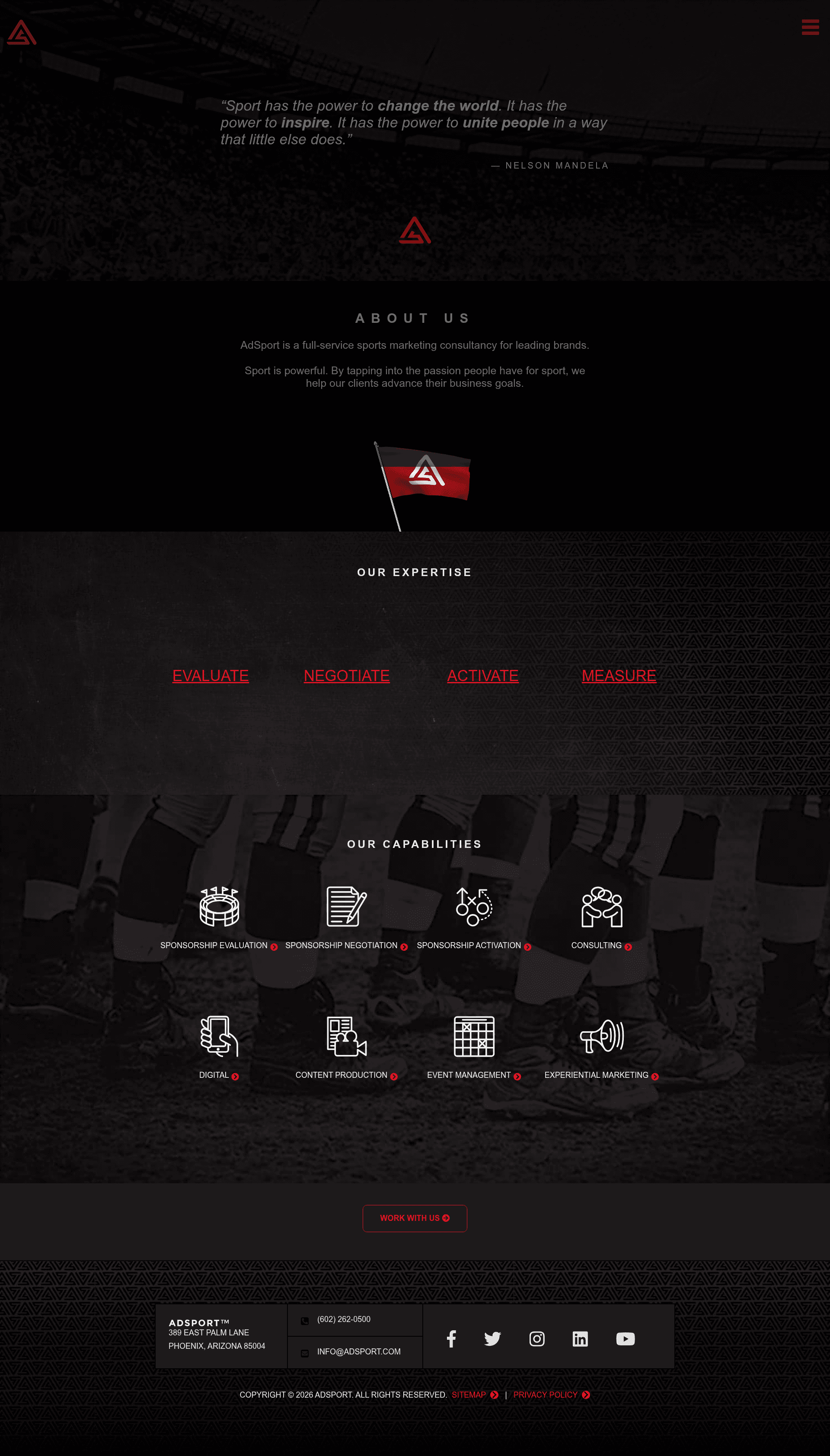 AdSport website screenshot