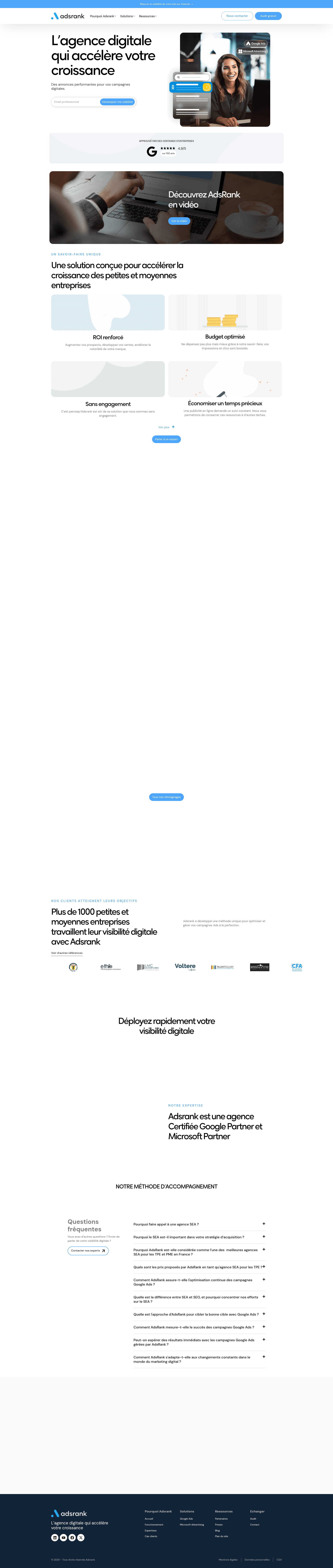 Adsrank website screenshot