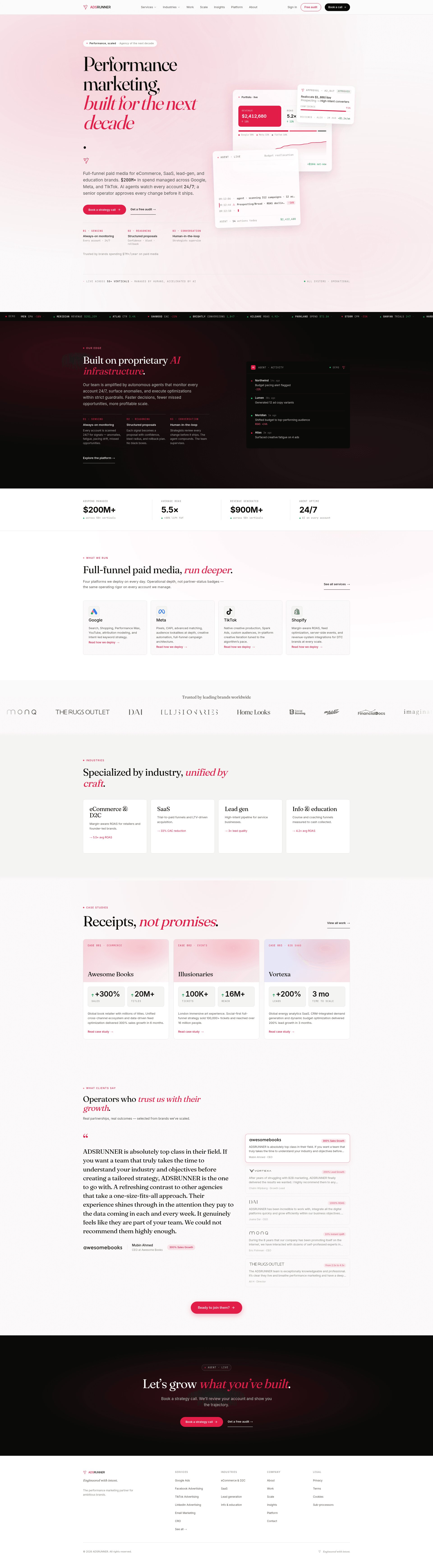 Adsrunner website screenshot