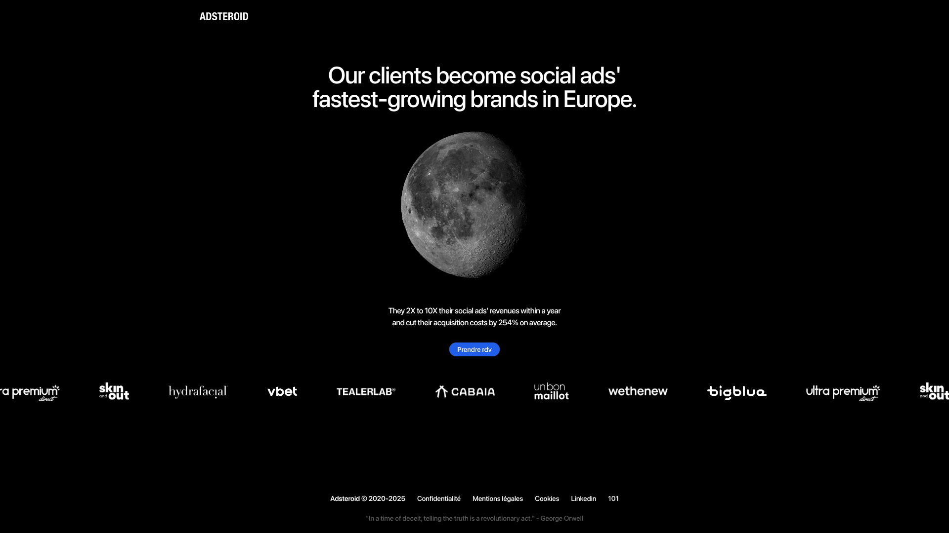 Adsteroid website screenshot