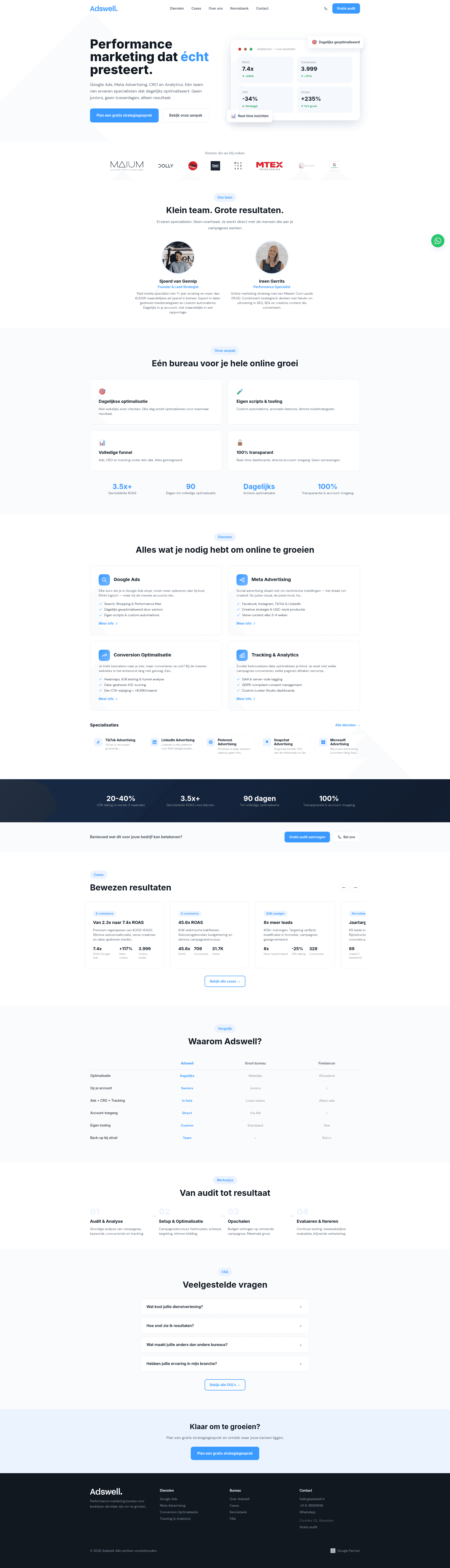Adswell website screenshot