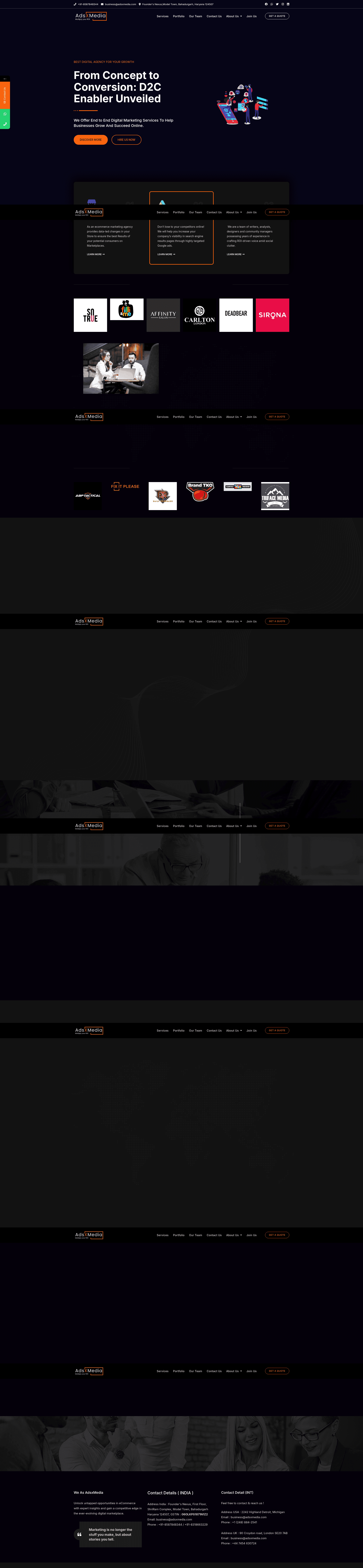 AdsxMedia website screenshot