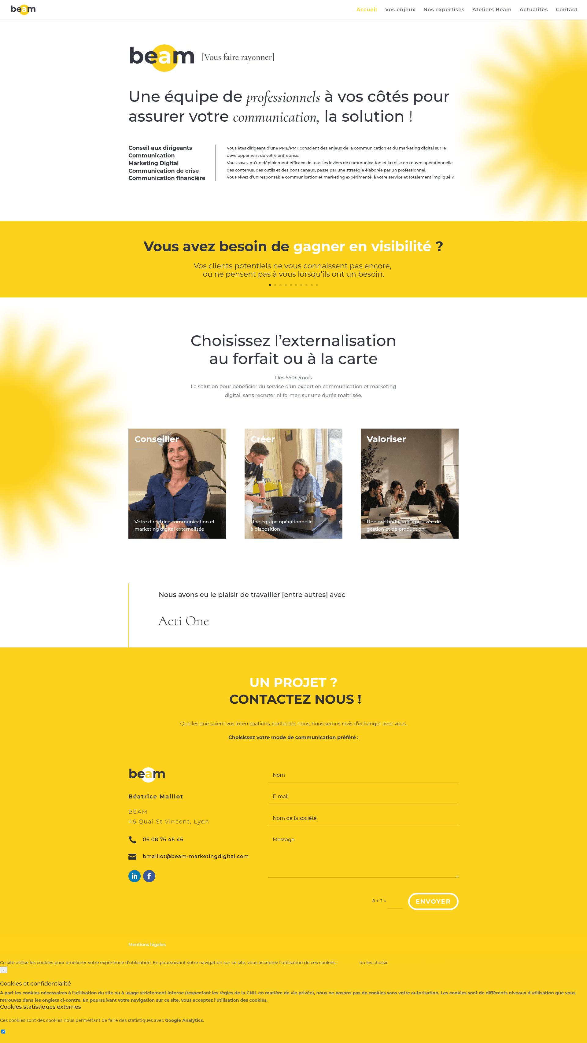 Agence Beam website screenshot
