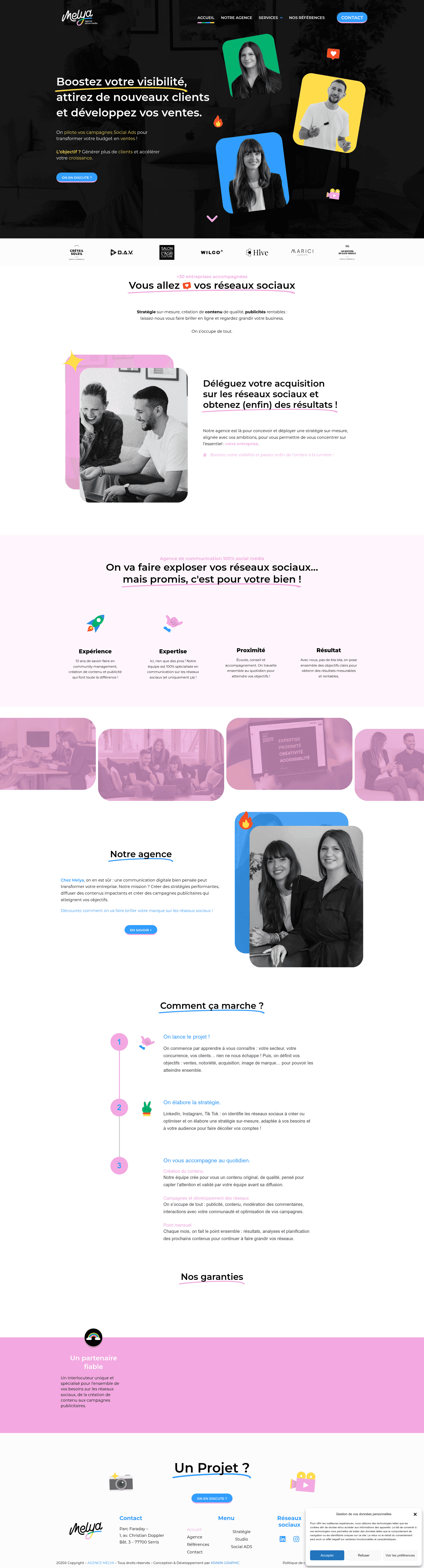 Agence Melya website screenshot