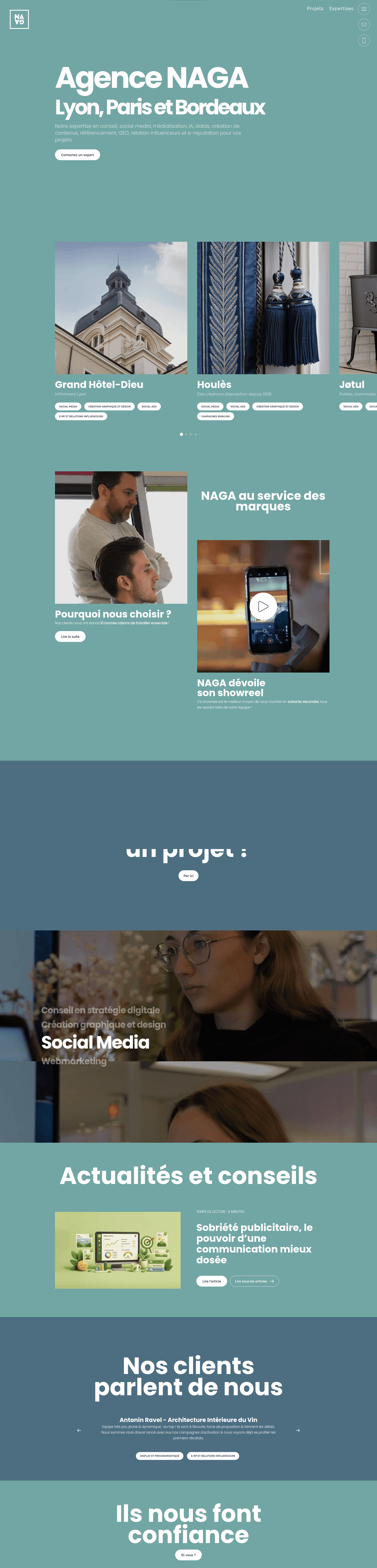 Agence Naga website screenshot
