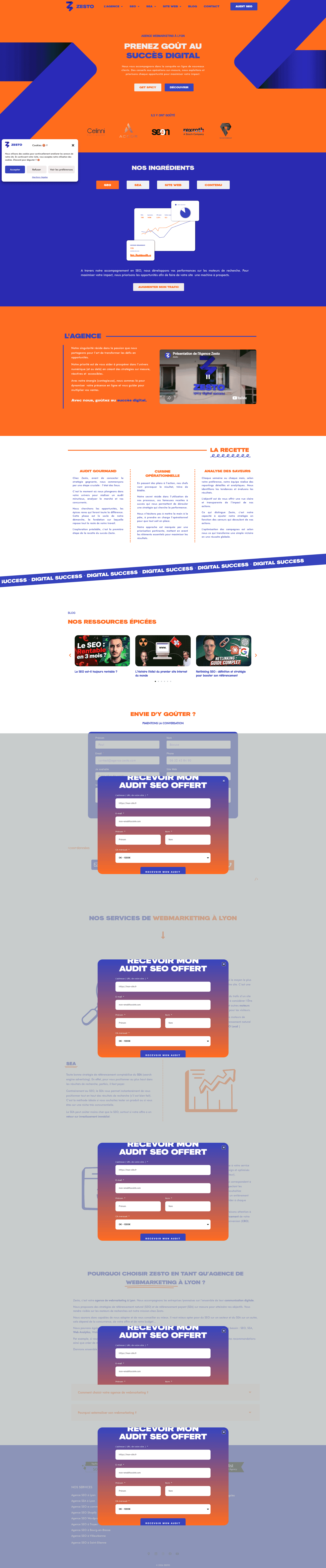 Agence Zesto website screenshot