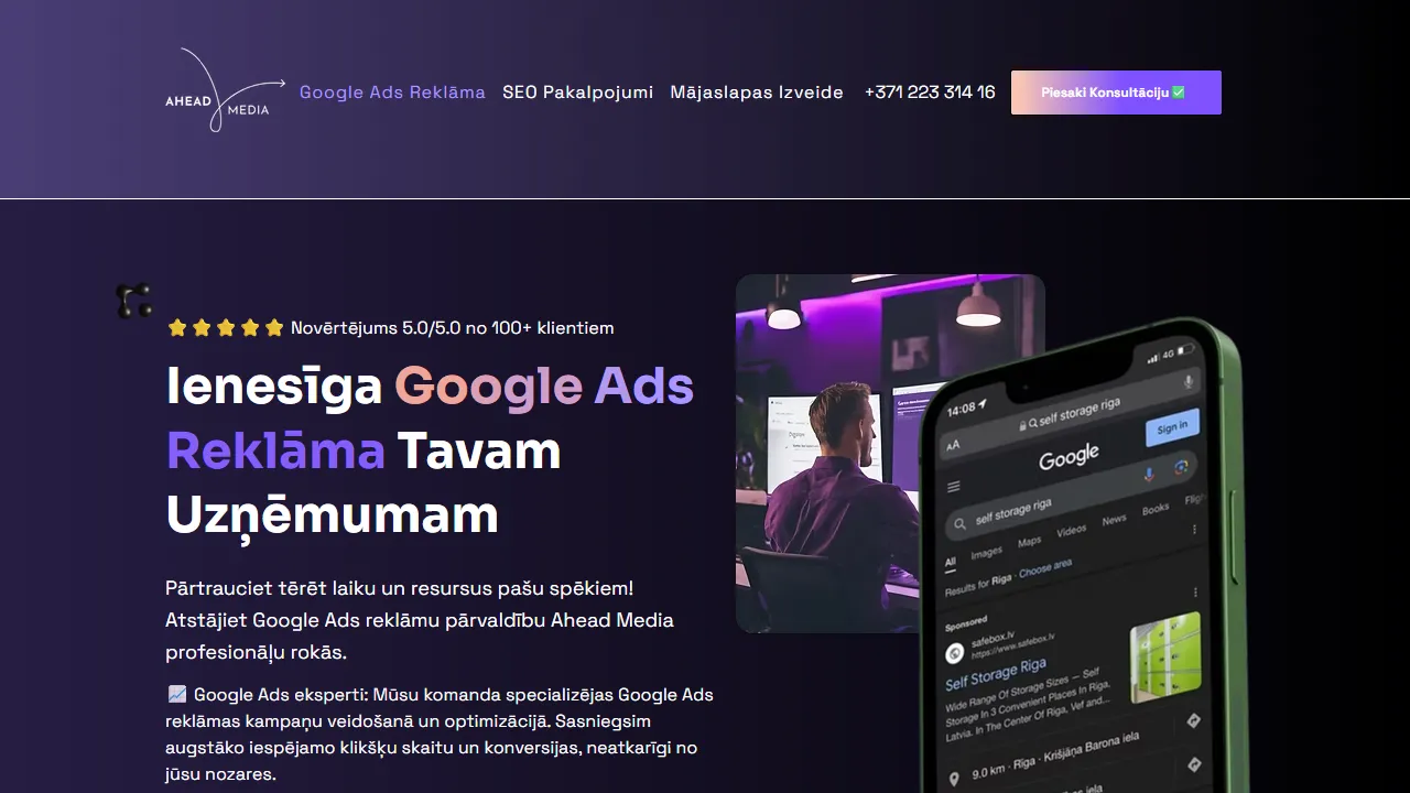 Ahead Media website screenshot