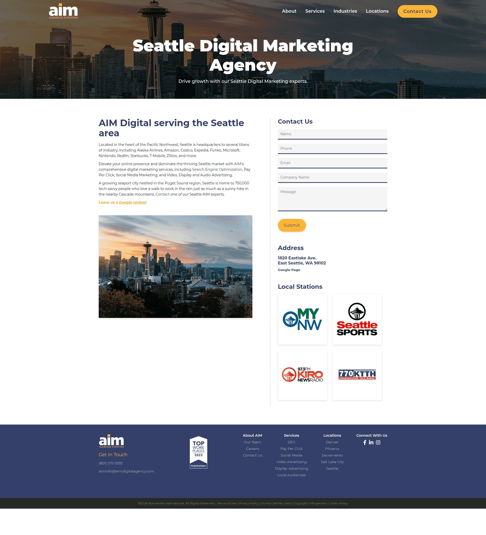 AIM website screenshot