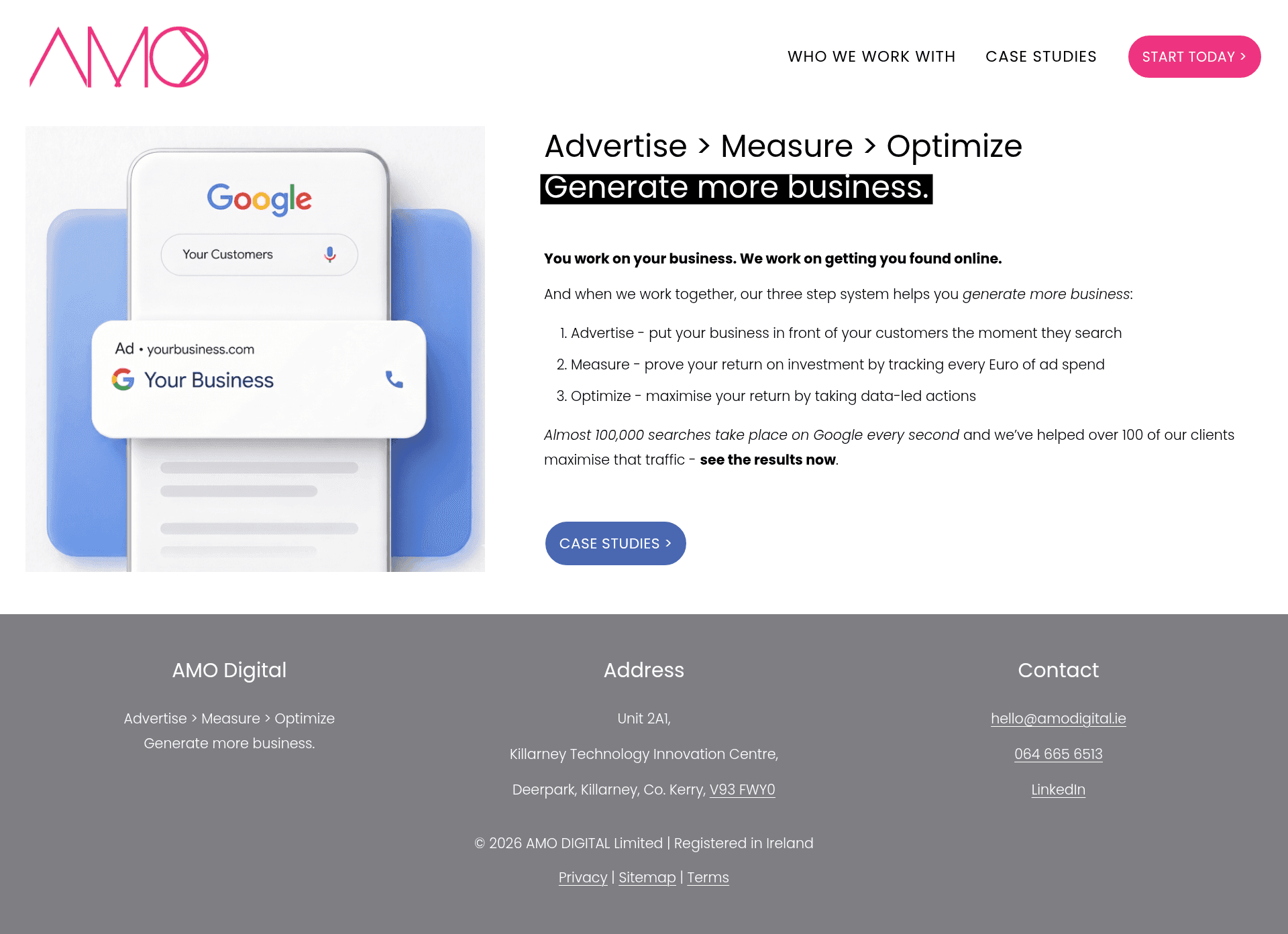 AMO Digital website screenshot