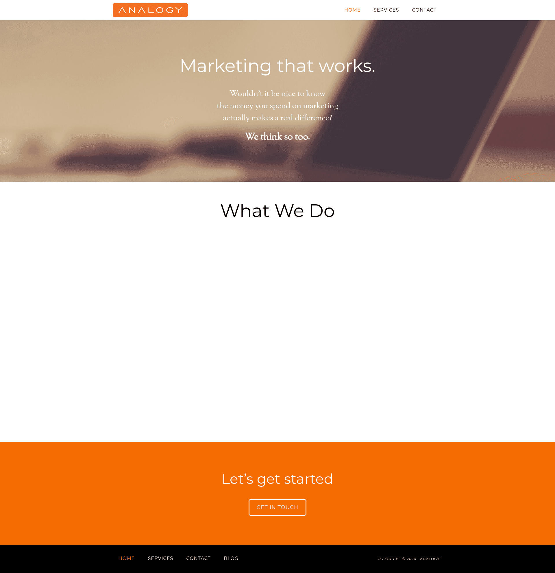 Analogy, website screenshot