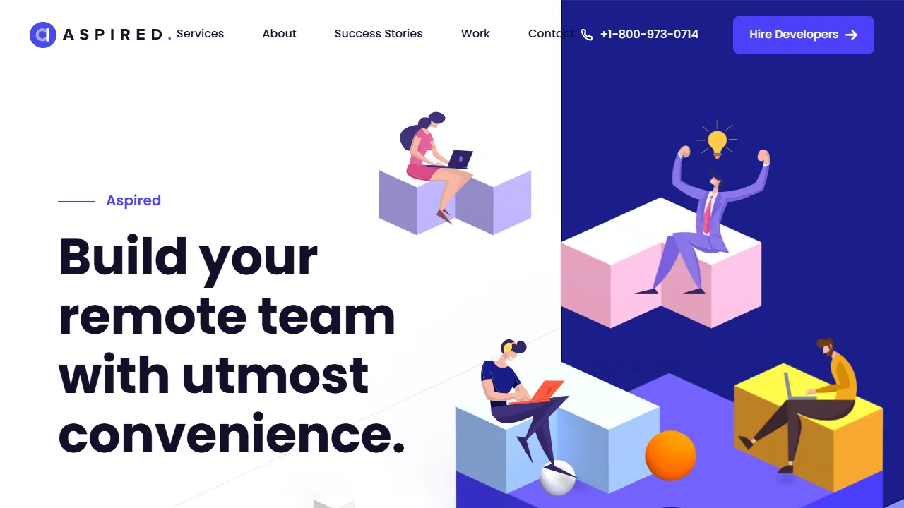 aspired. website screenshot