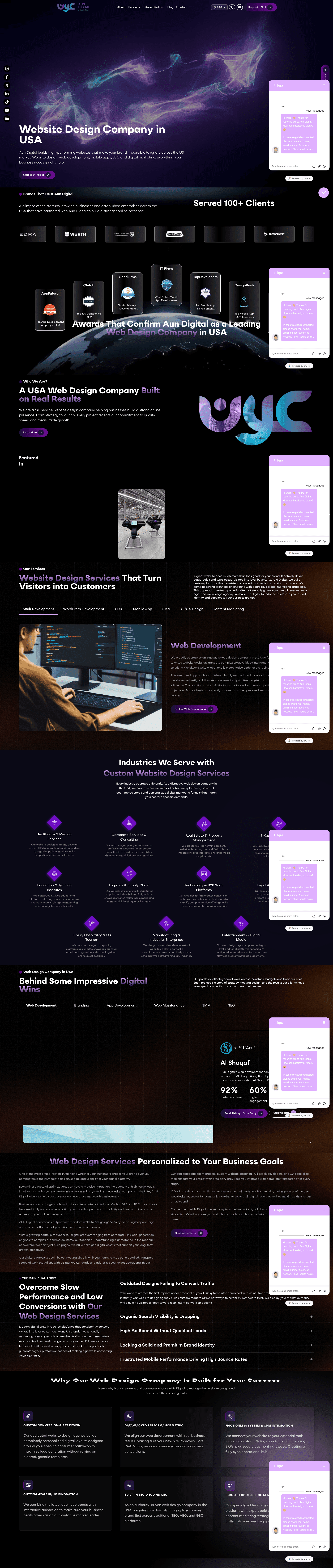 Aun Digital USA website screenshot