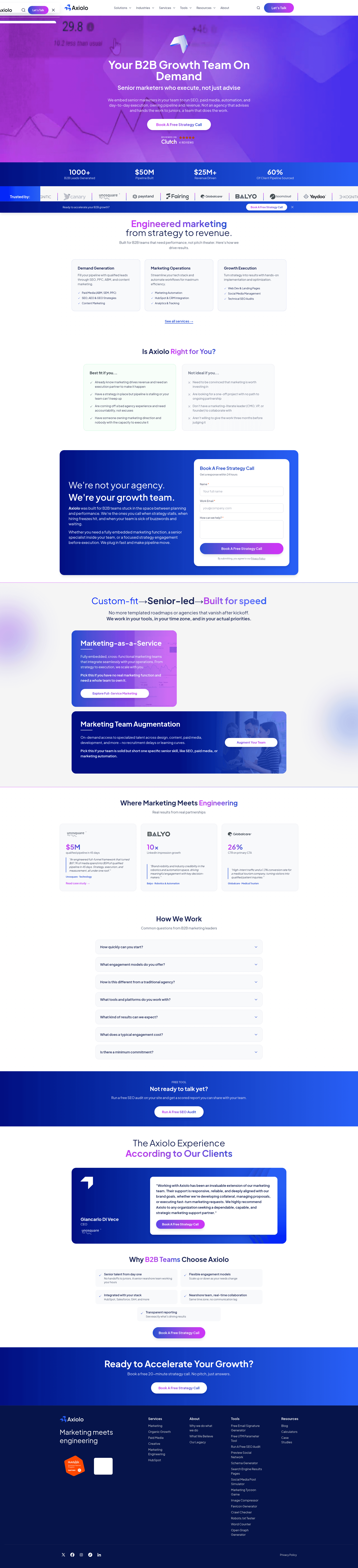 Axiolo website screenshot