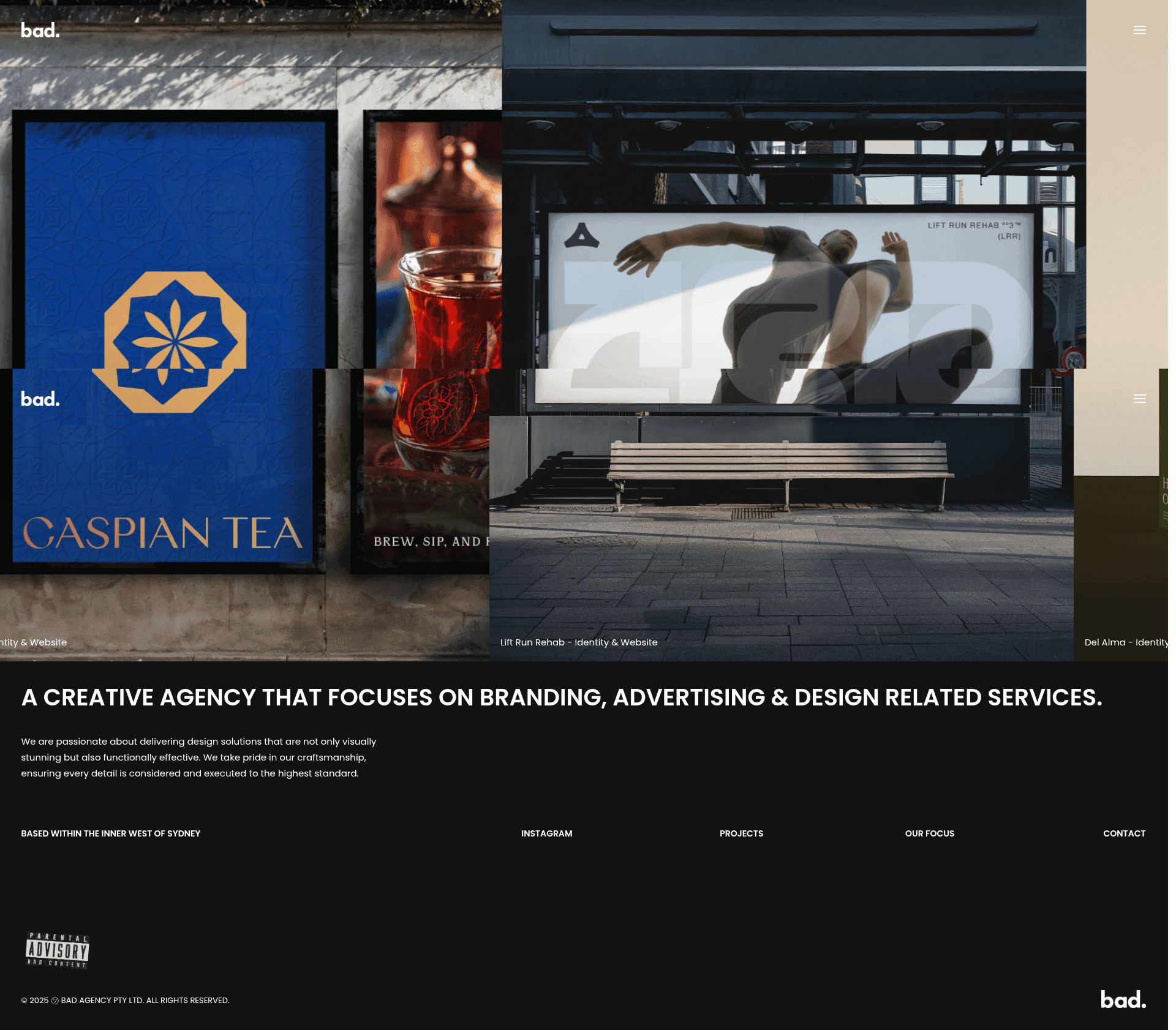 Bad Agency website screenshot