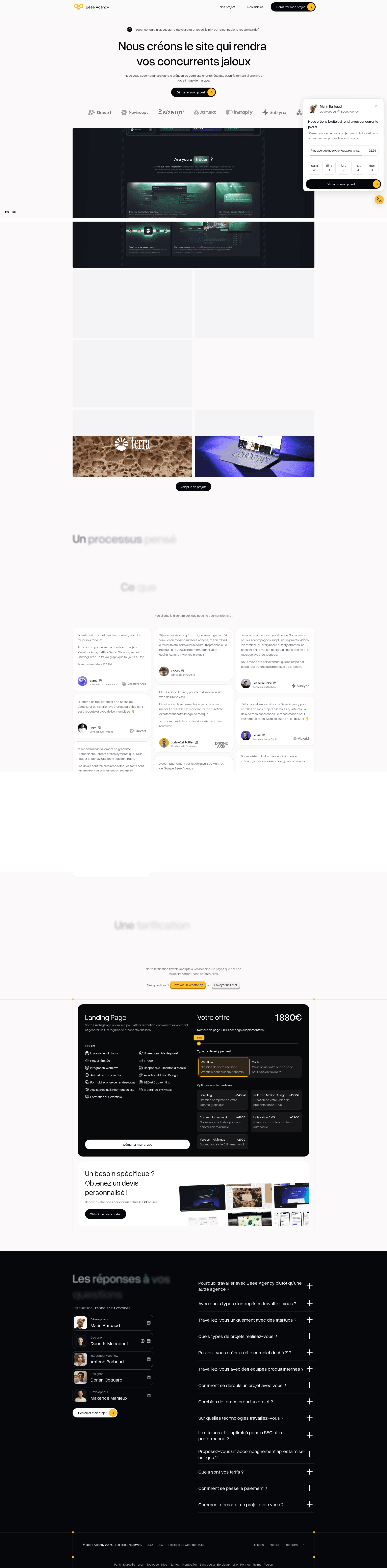 Beee Agency website screenshot
