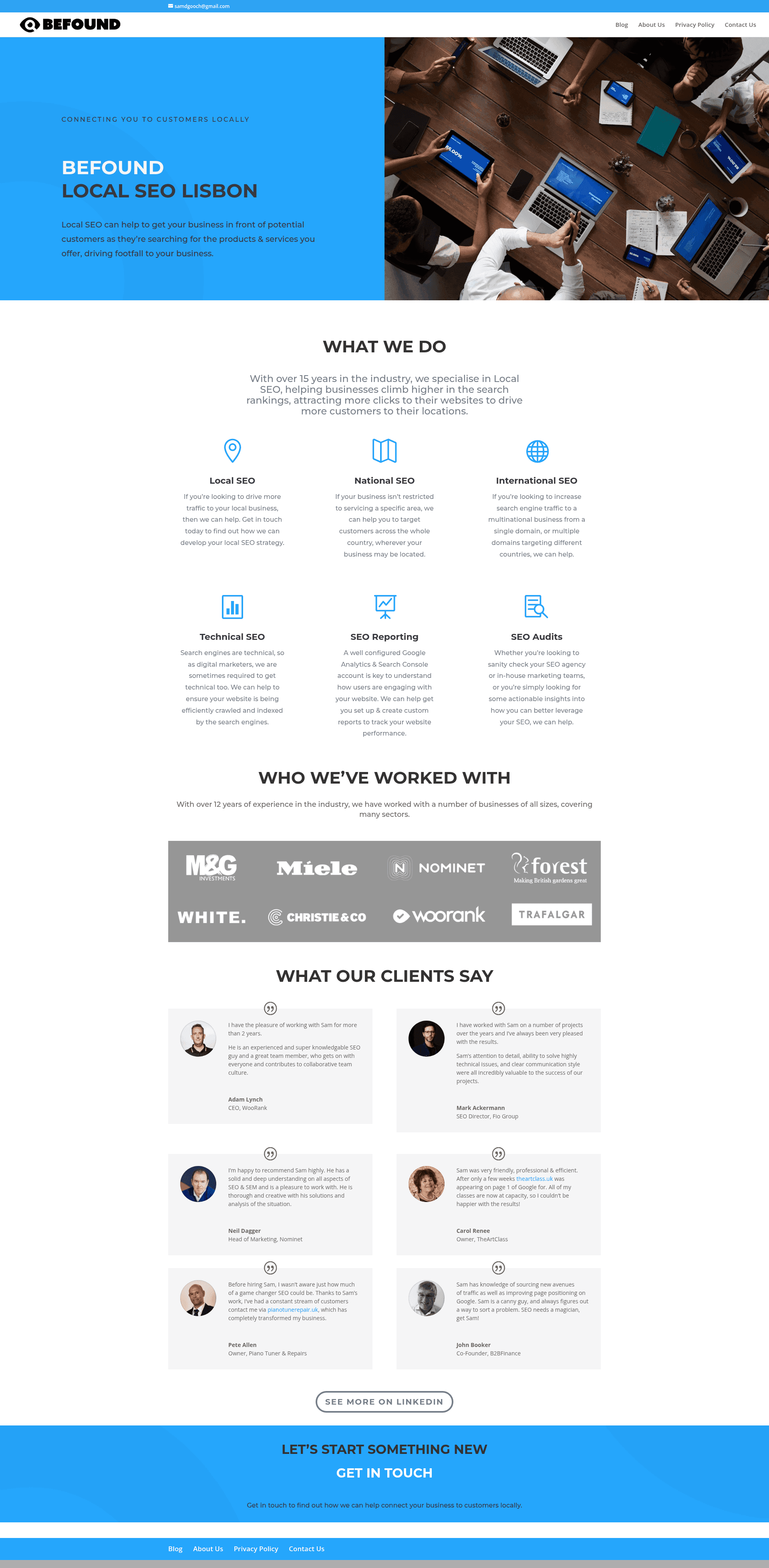 BeFound website screenshot