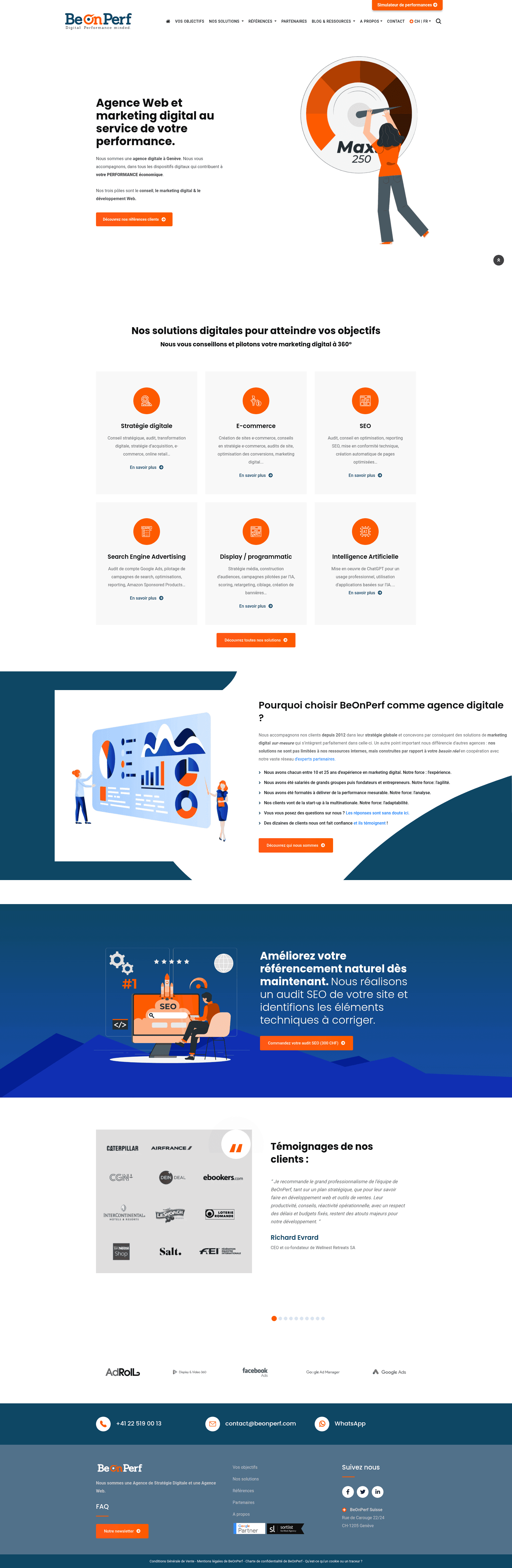 BeOnPerf website screenshot