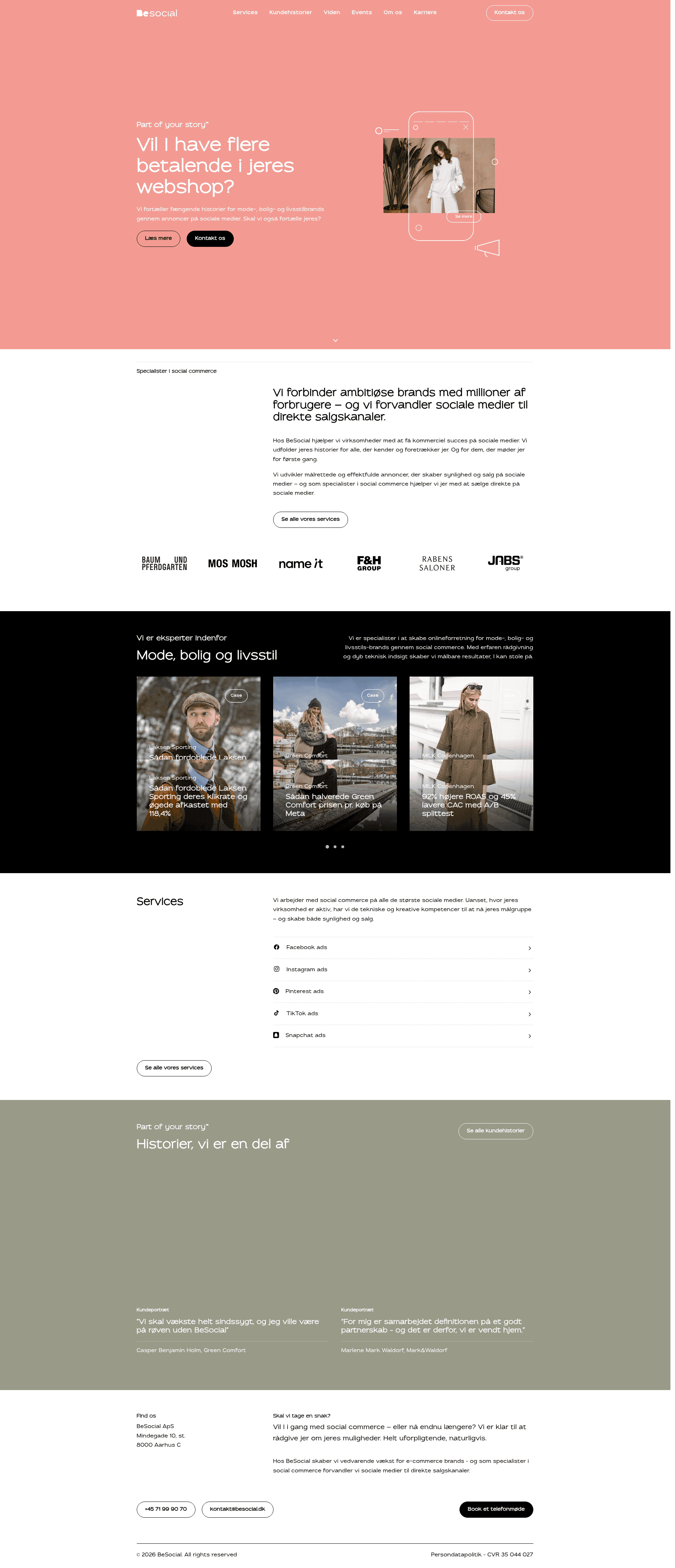BeSocial website screenshot