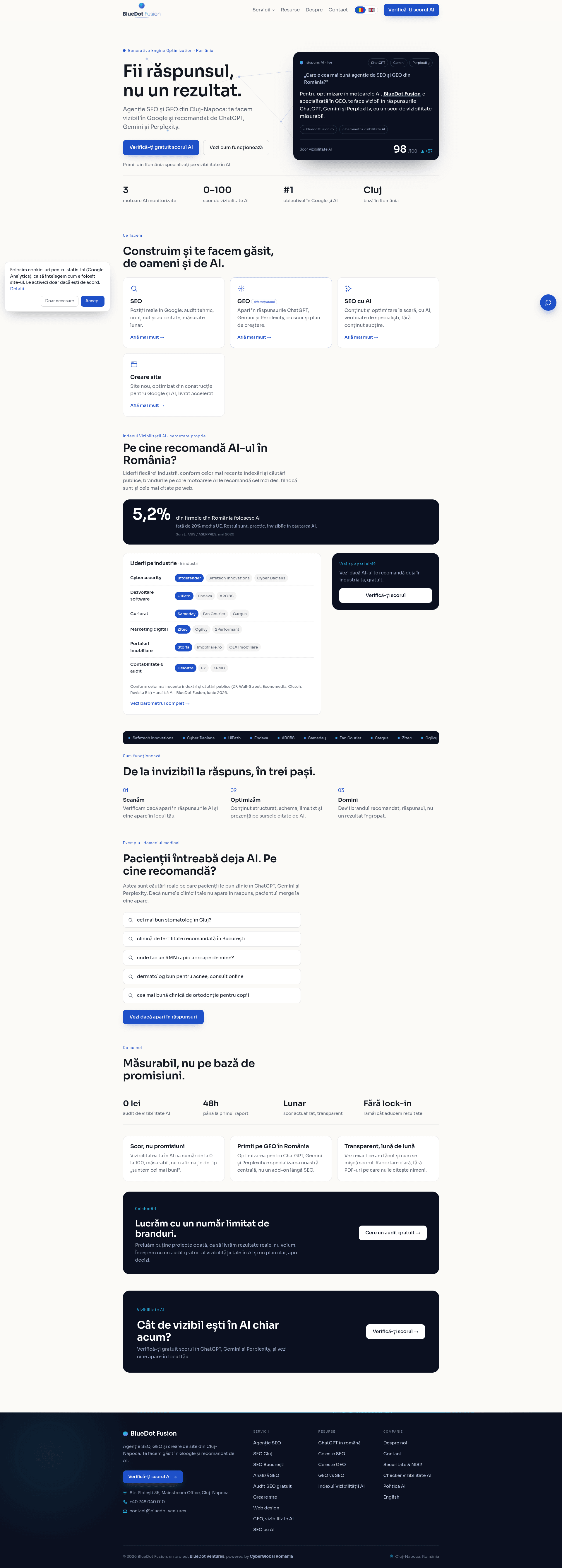 Blue Dot Fusion website screenshot