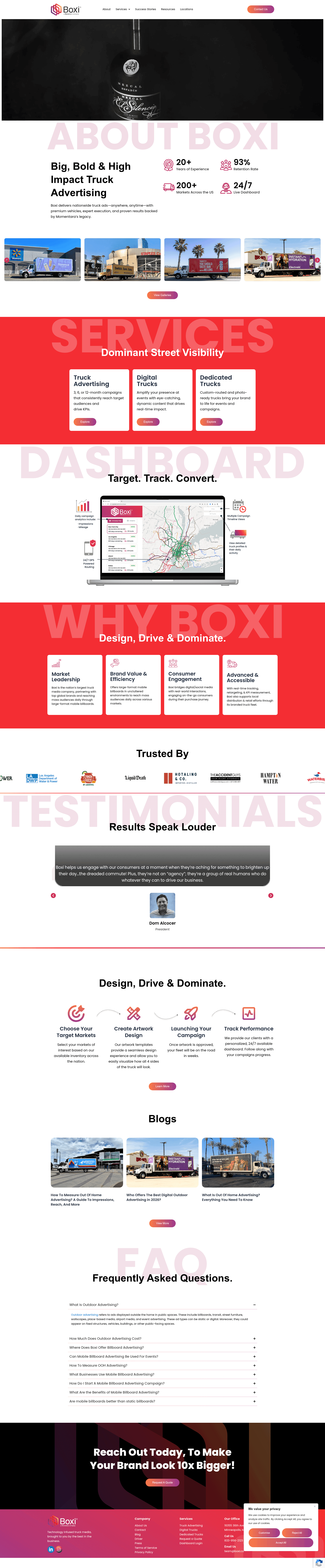 Boxi website screenshot