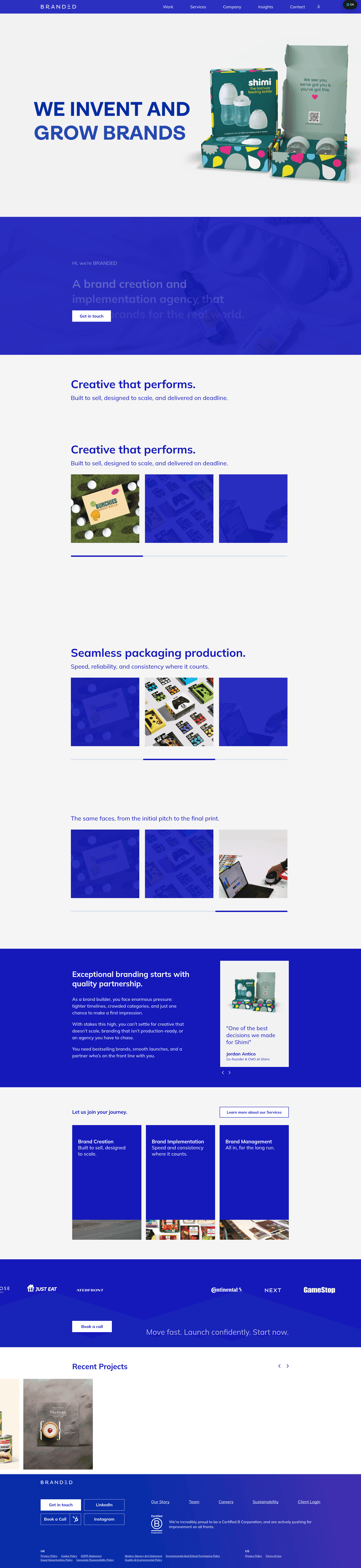 Branded website screenshot