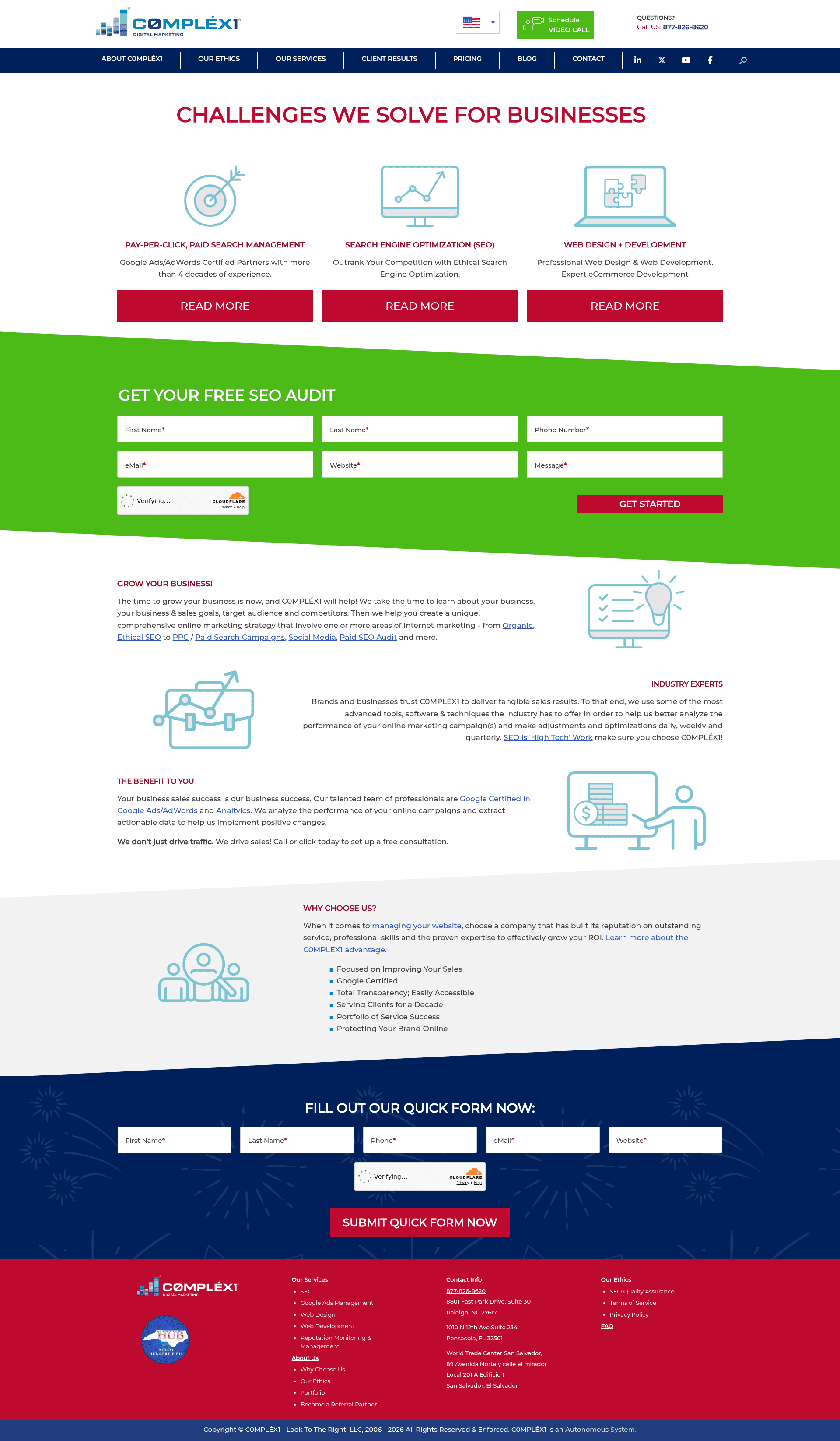 C0mpléx1 website screenshot