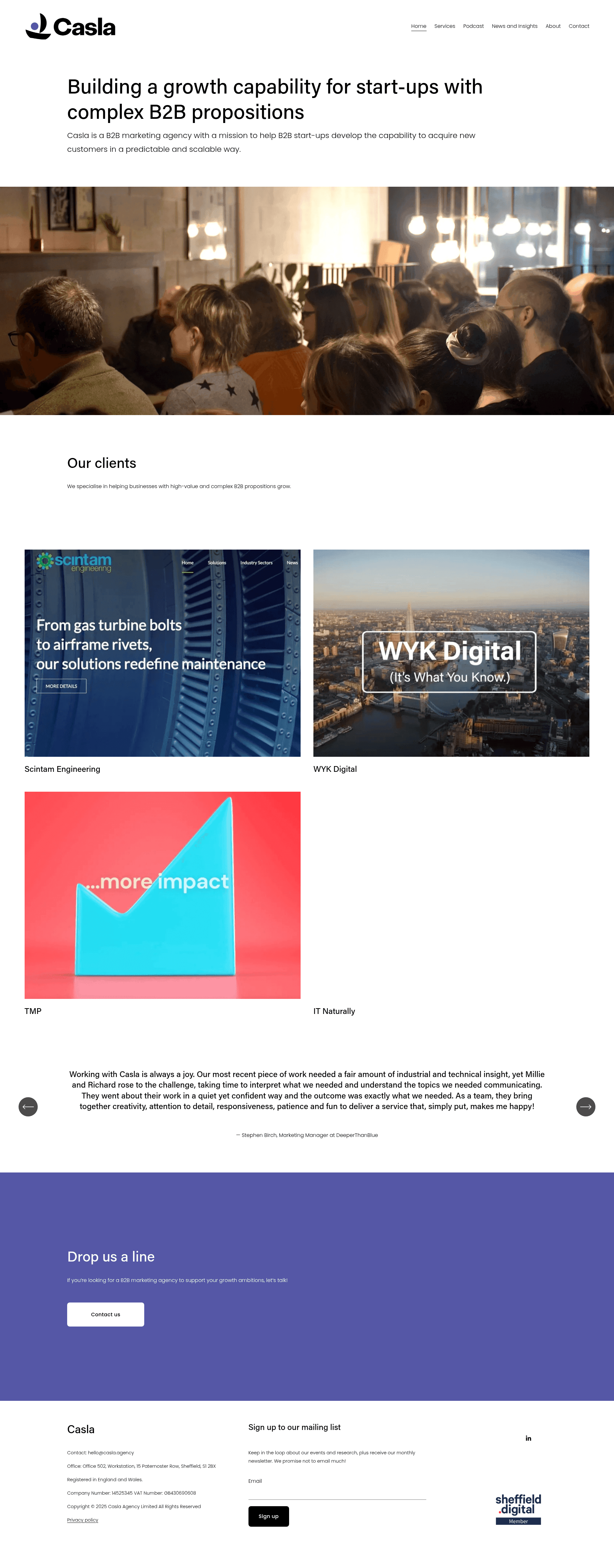 Casla website screenshot