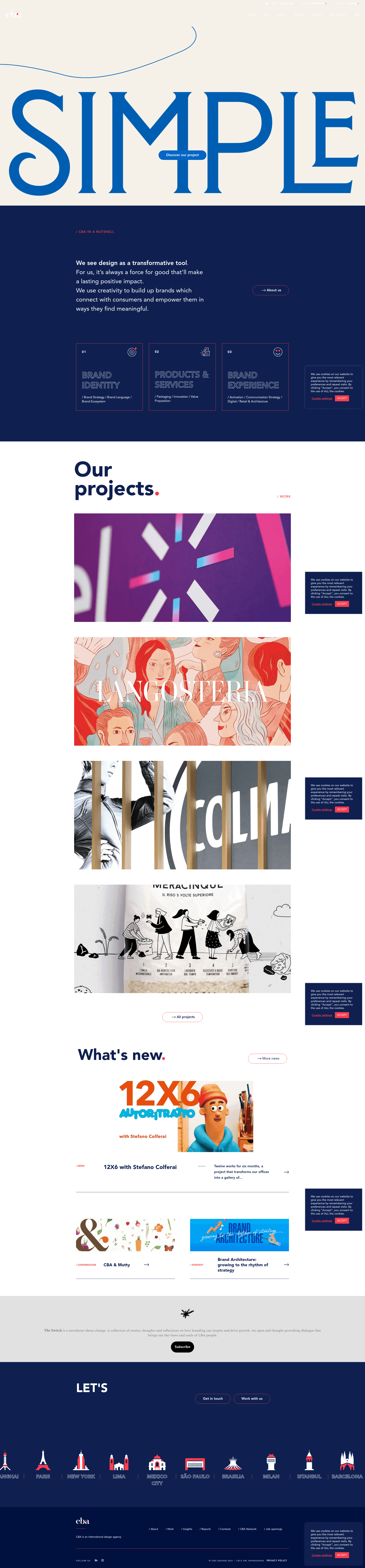 CBA Italy website screenshot