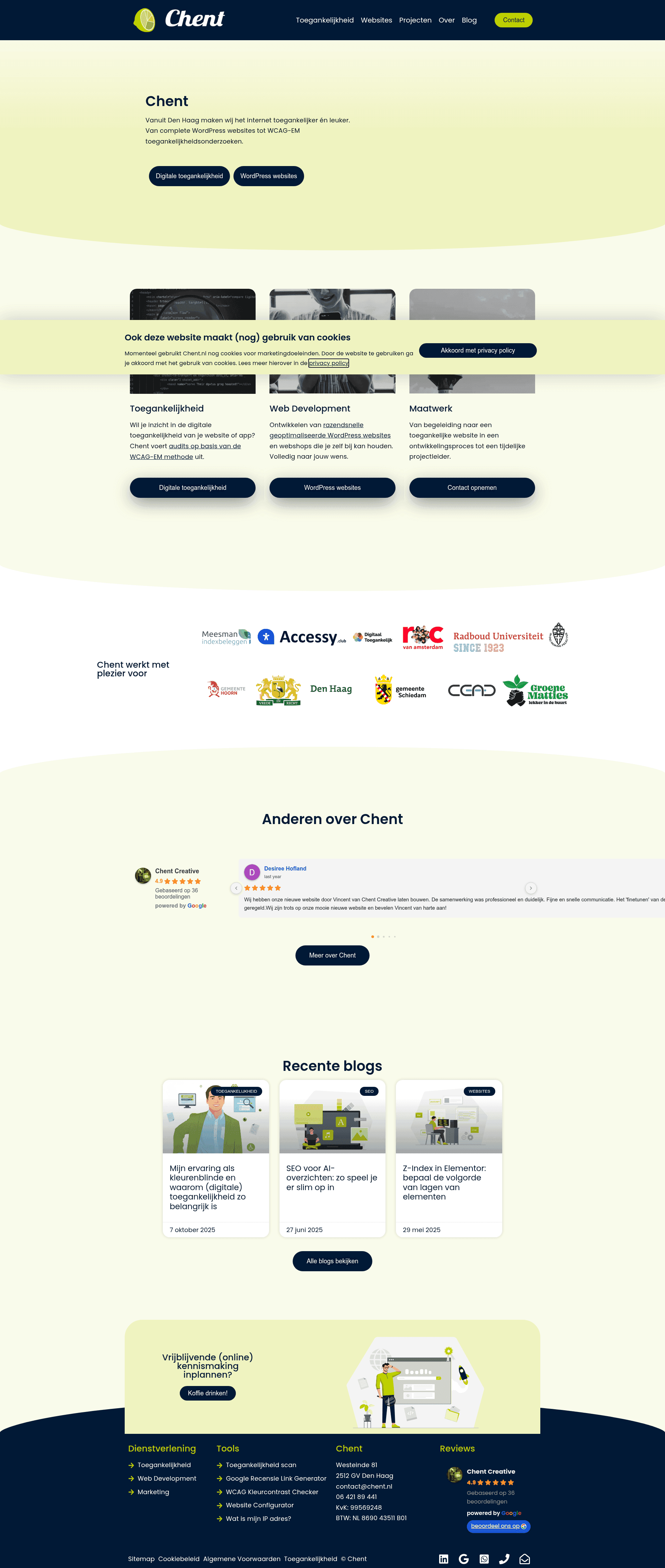 Chent website screenshot