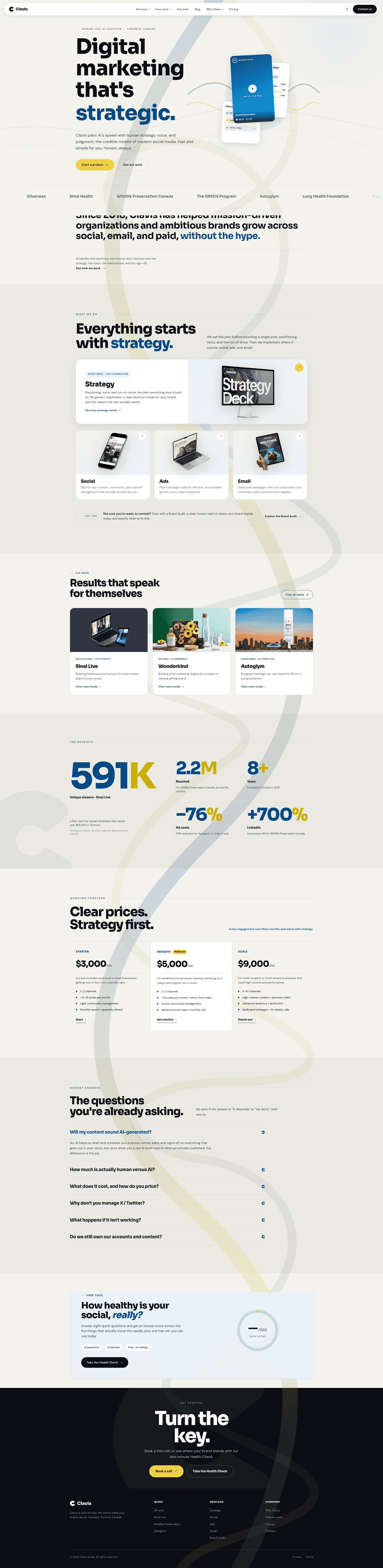 Clavis website screenshot