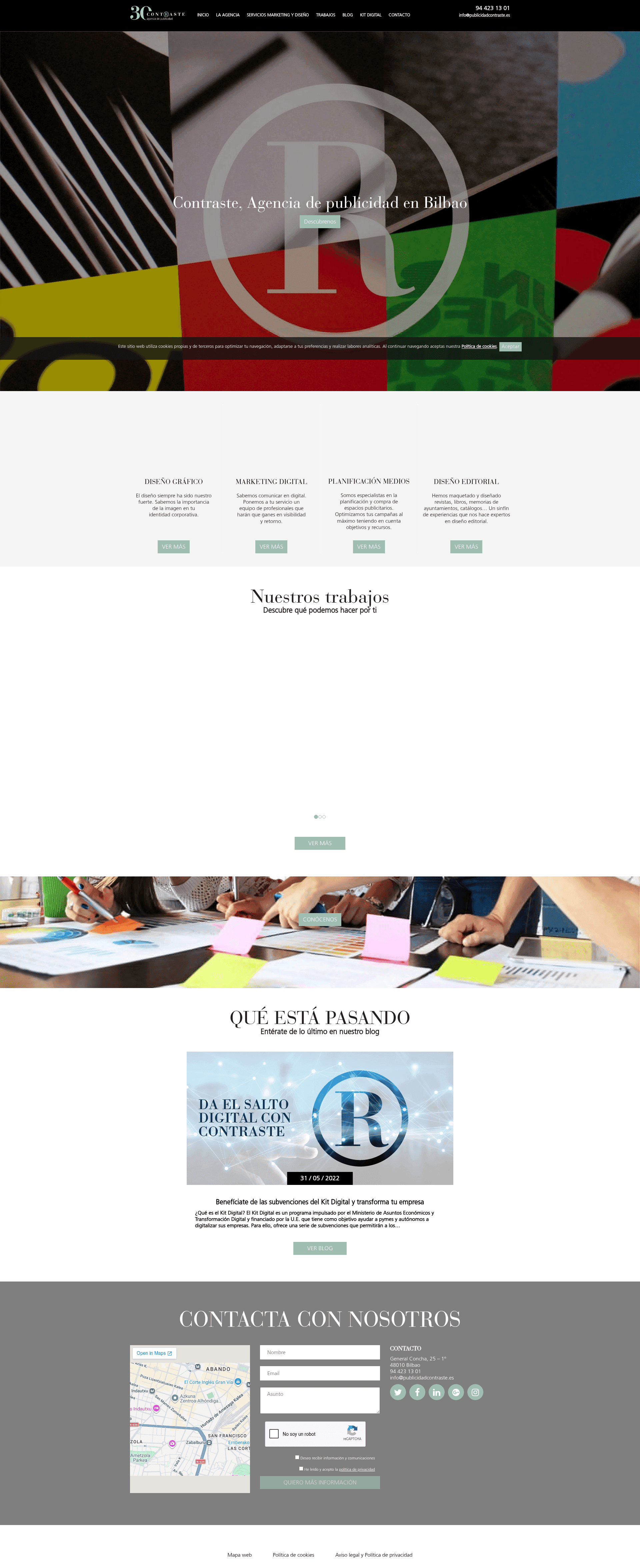 Contraste website screenshot