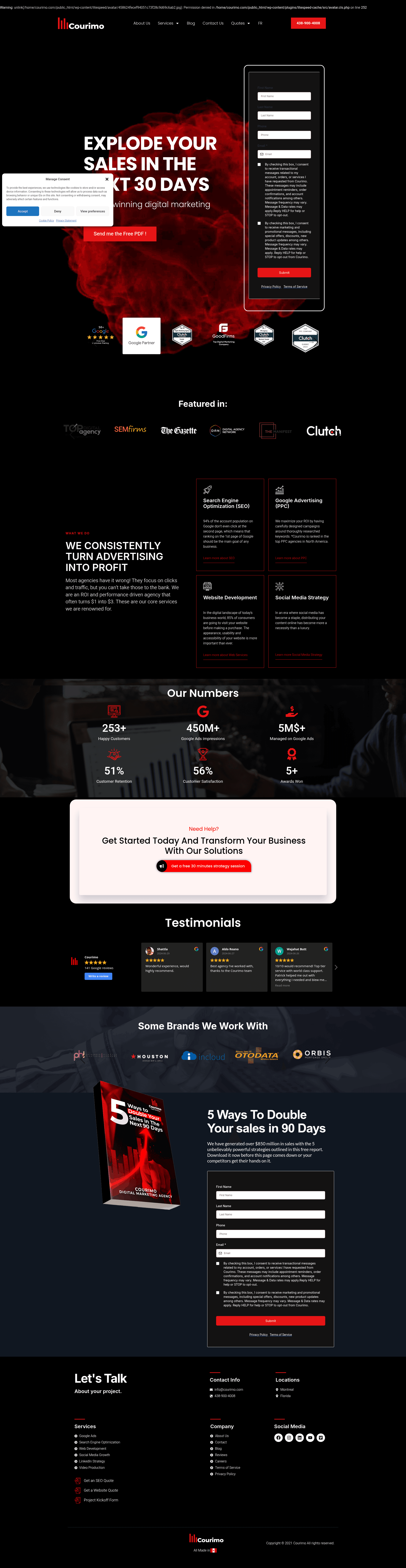 Courimo website screenshot