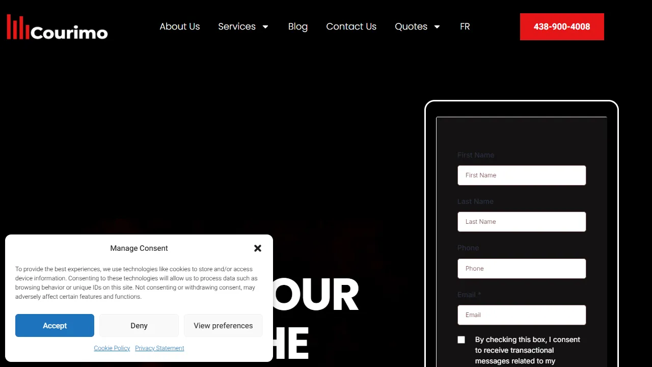 Screenshot of Courimo