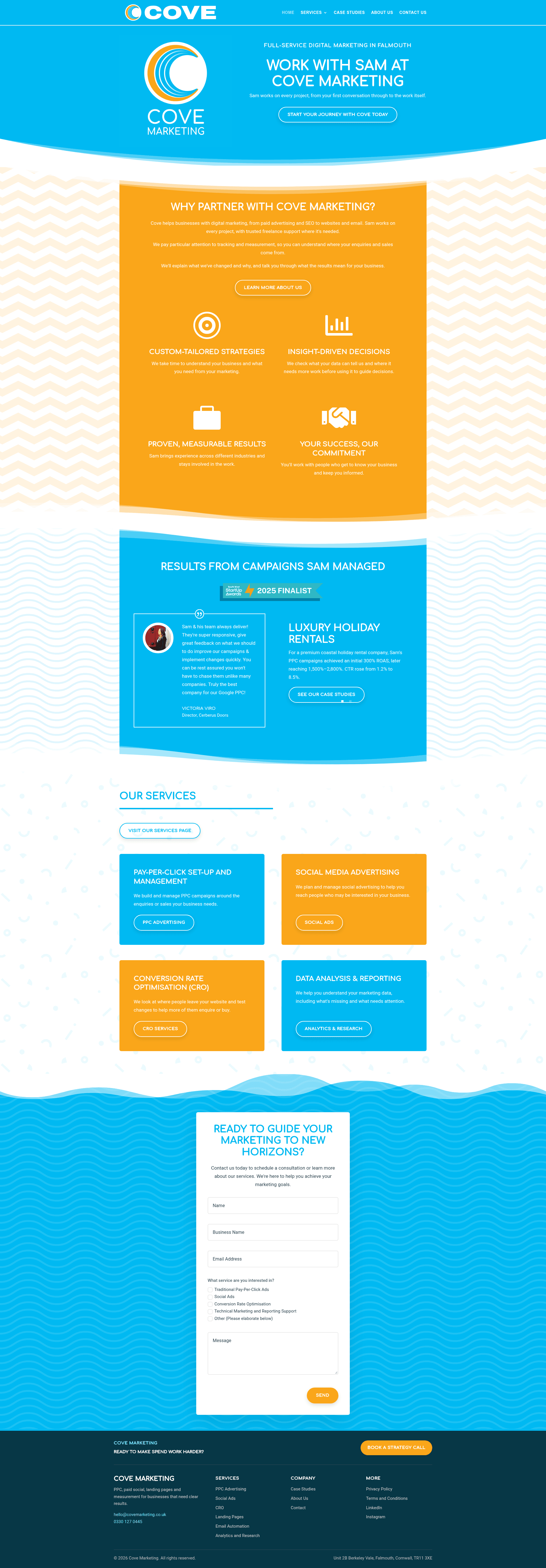 Cove Marketing website screenshot