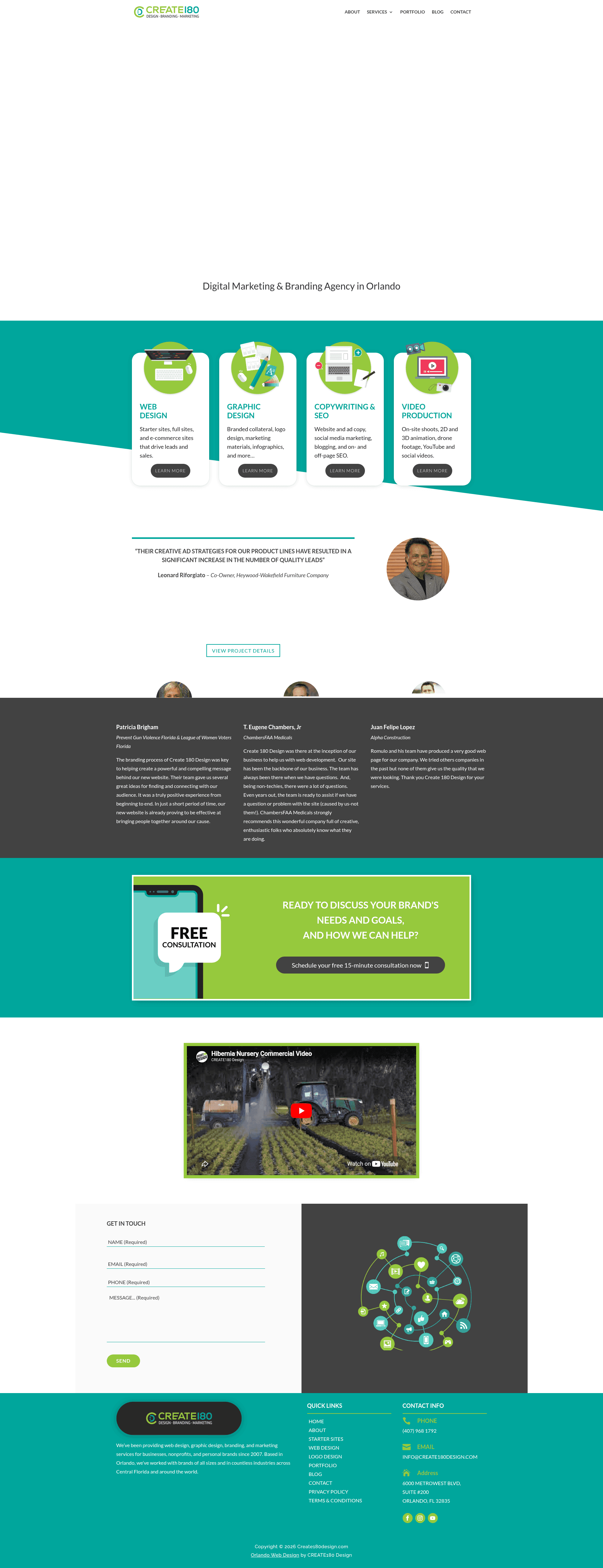 Create180 website screenshot