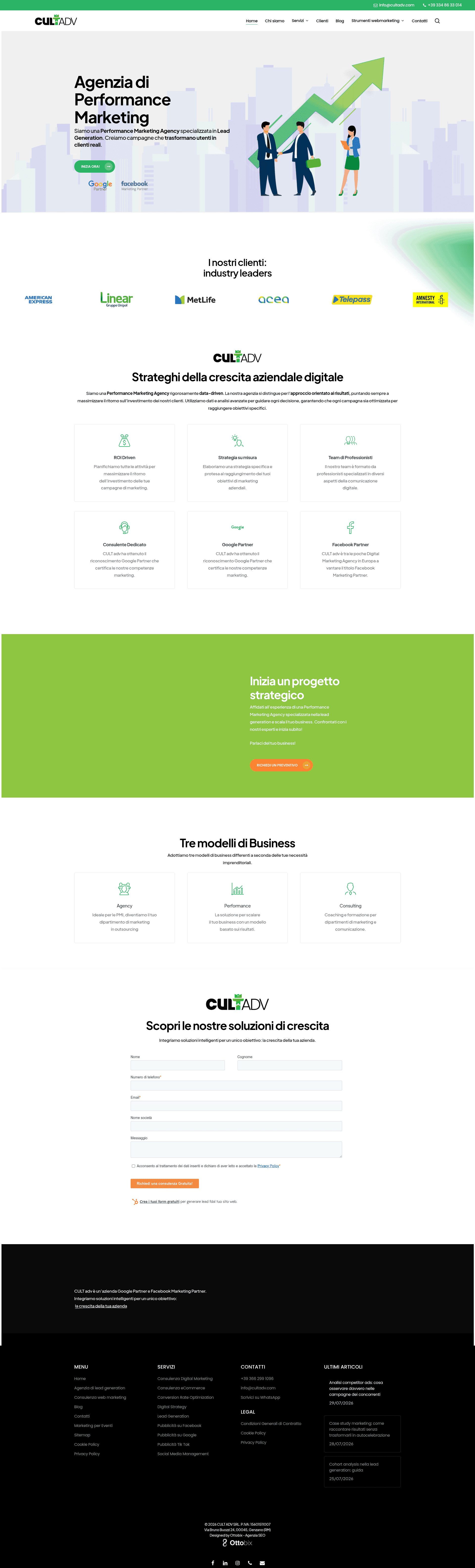 Cult adv website screenshot