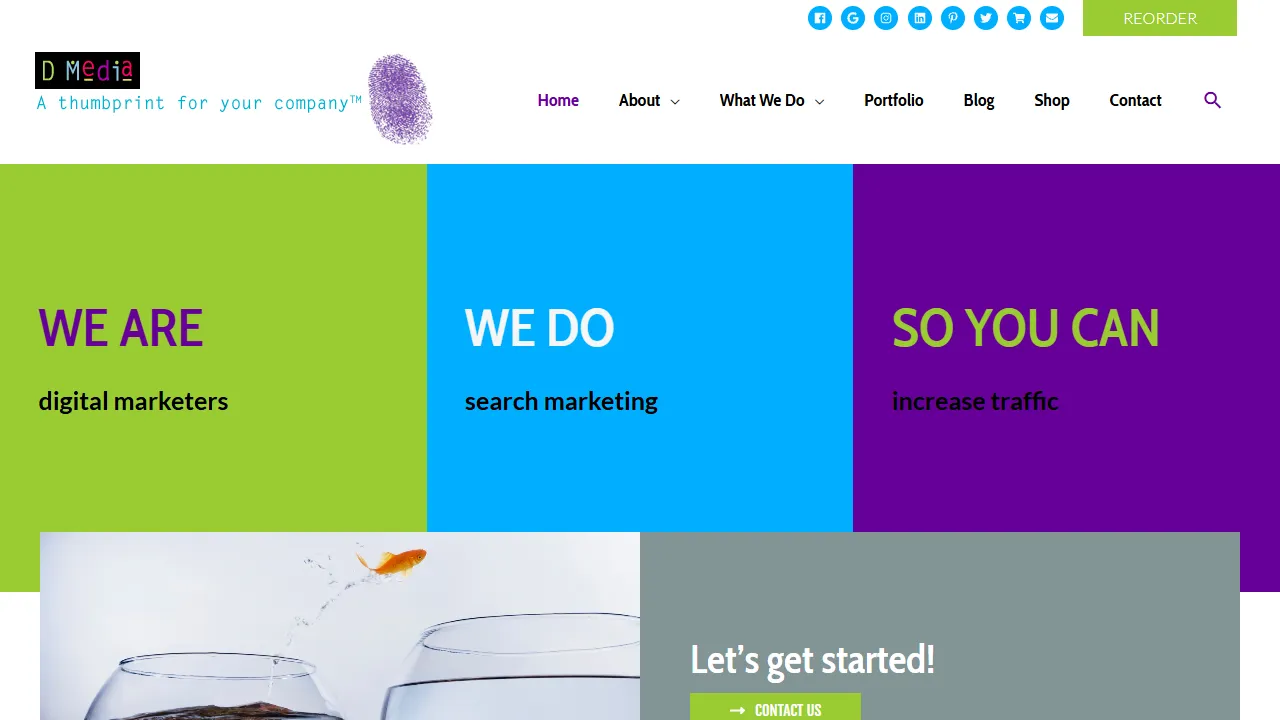 D Media website screenshot