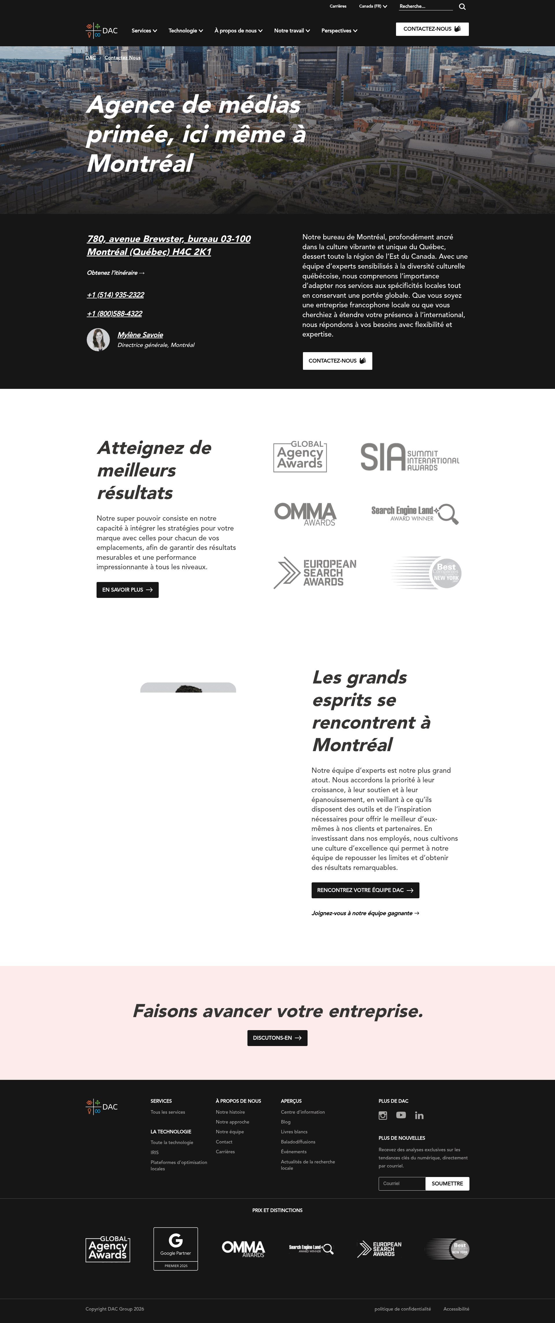 DAC website screenshot