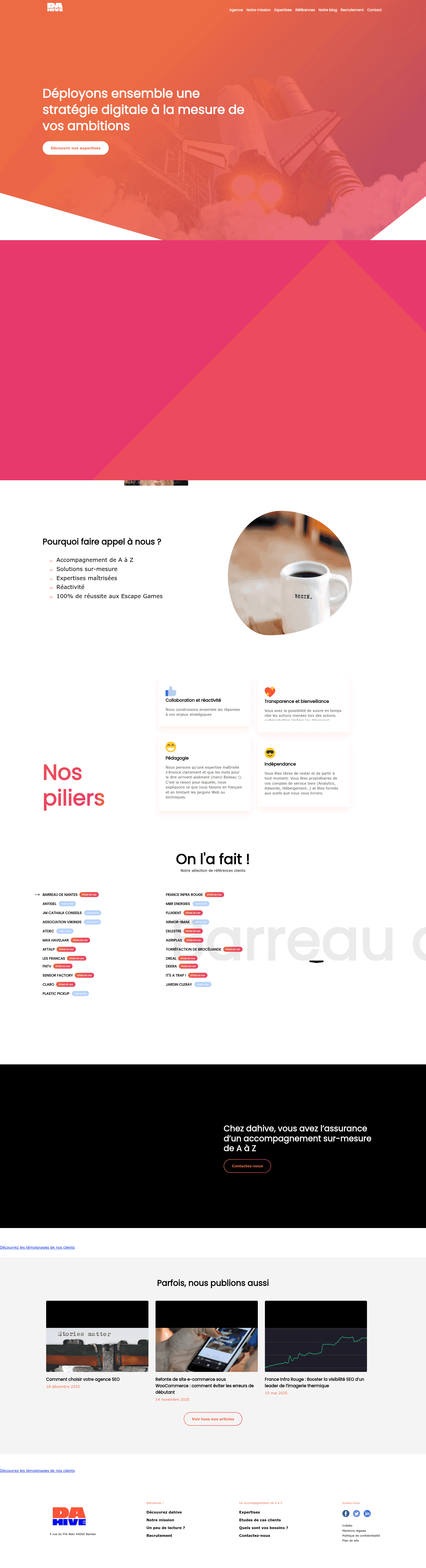Dahive website screenshot