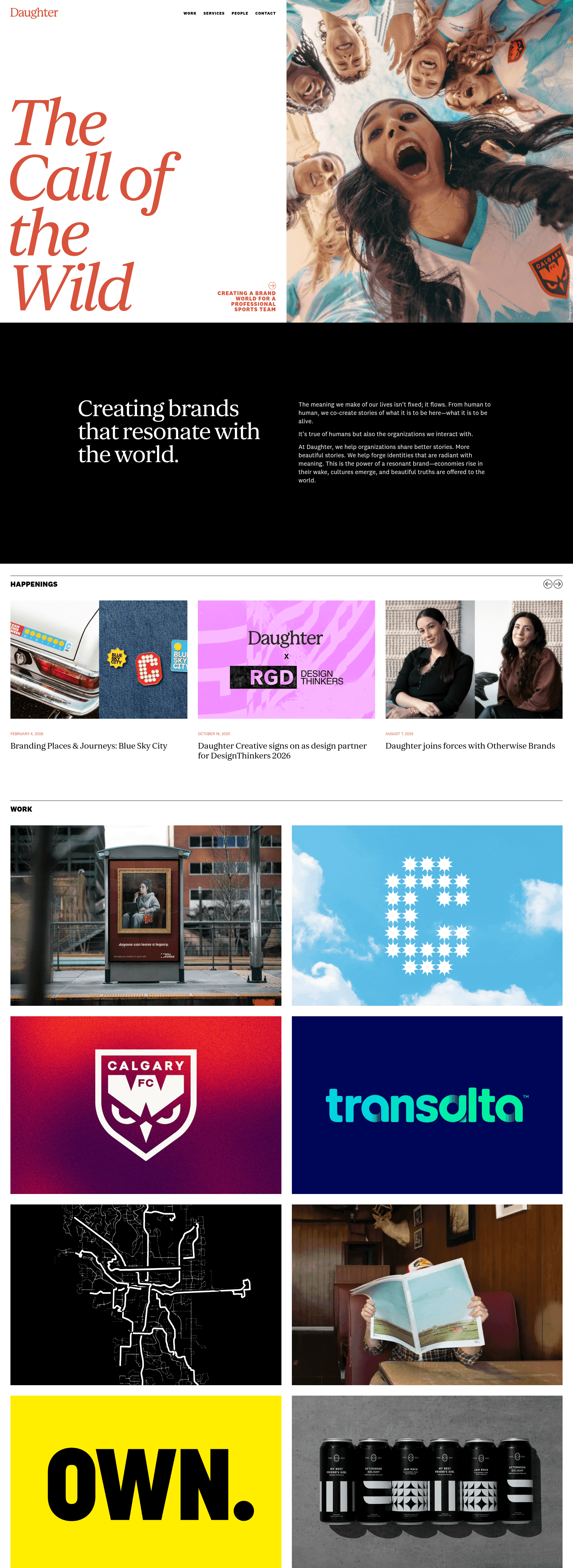 Daughter website screenshot