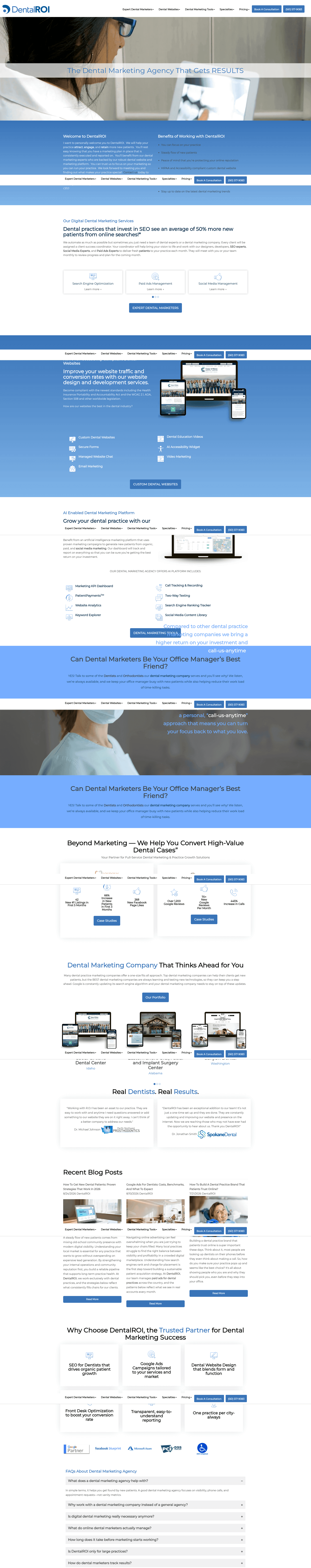 DentalROI website screenshot