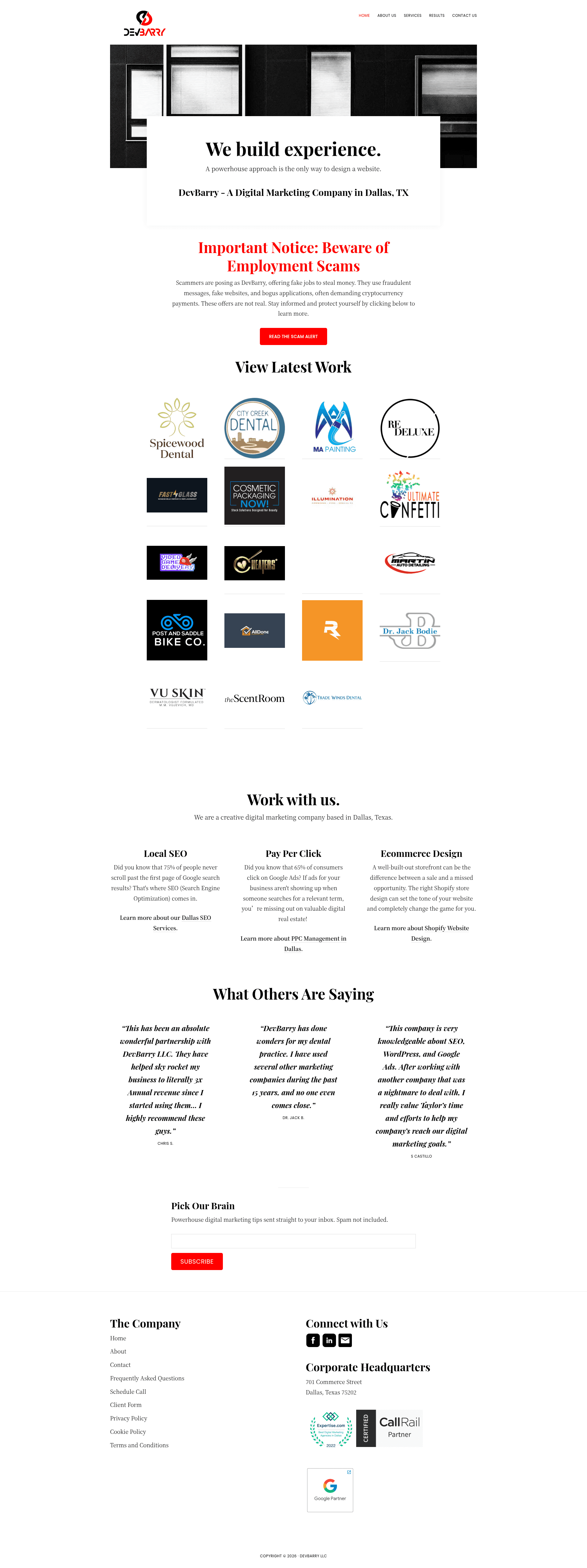 DevBarry website screenshot